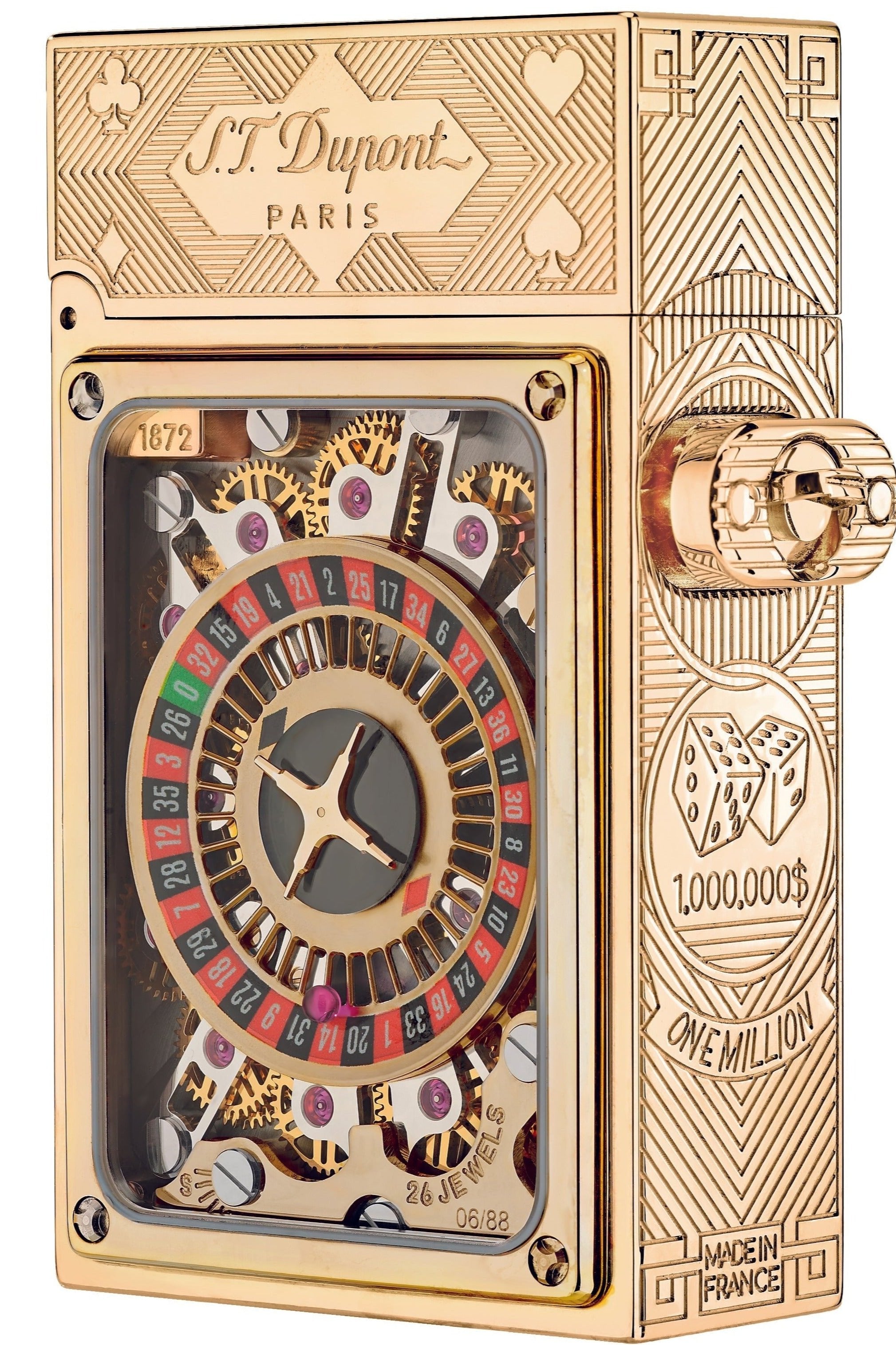 CASINO 016358 Pocket Complication Yellow Gold Luxury Lighter - ST. Dupont Paris | CSC Cigars