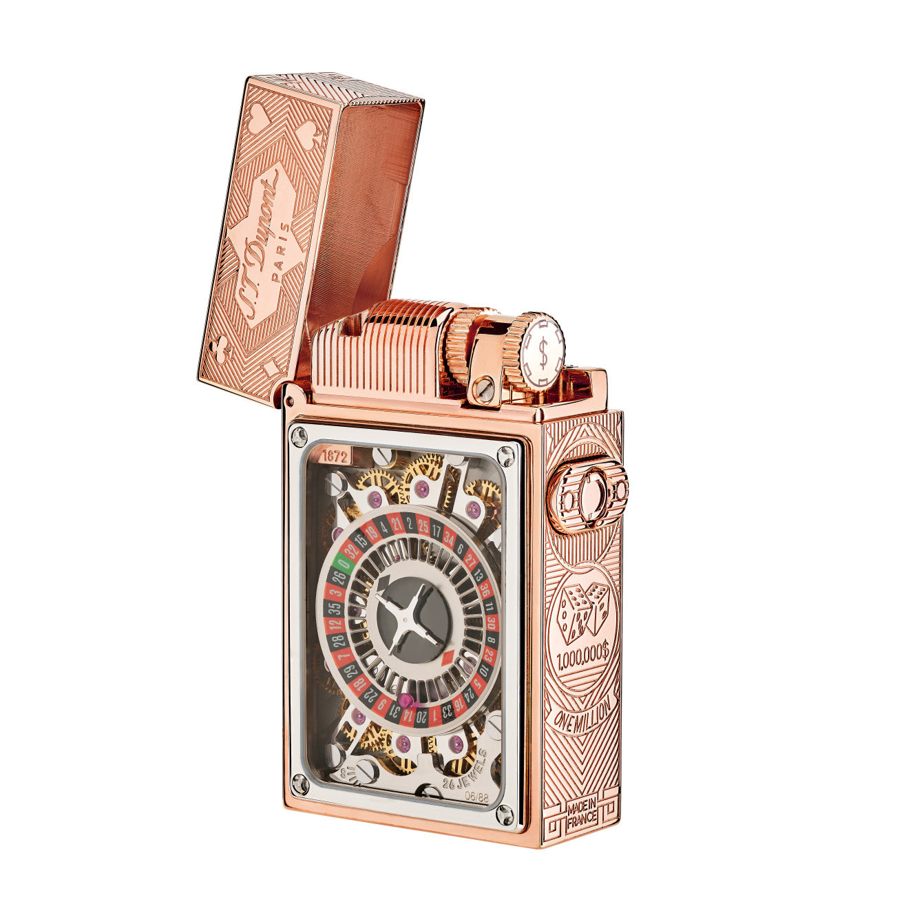 CASINO 016358RG Pocket Complication Rose Gold Luxury Lighter - ST. Dupont Paris | CSC Cigars