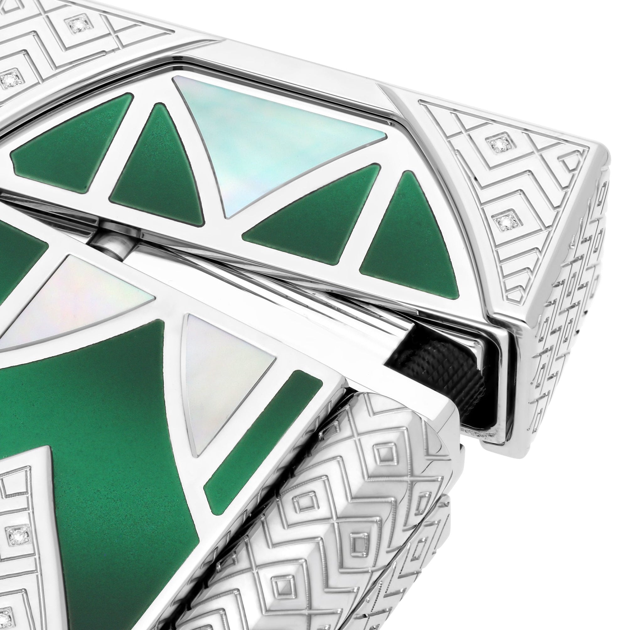 HIGH JEWELRY 016389 Maharaja Emerald Ruby White Gold Luxury Lighter - ST Dupont Paris | CSC Cigars