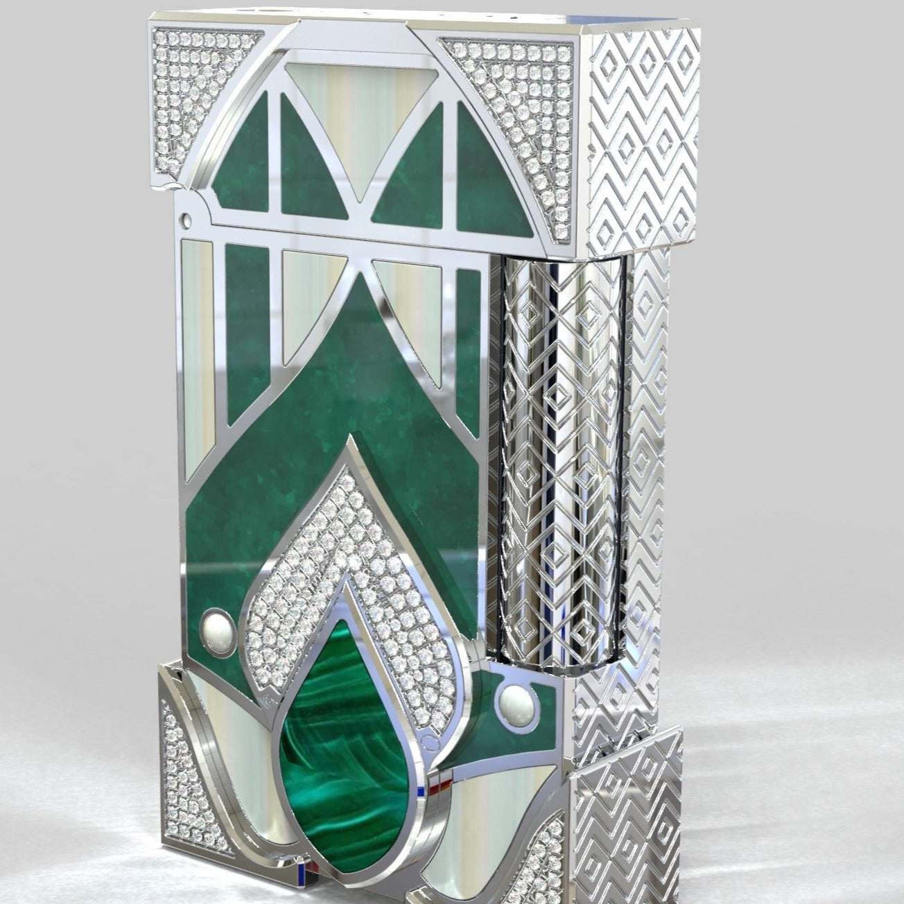 HIGH JEWELRY 016489 Maharaja Emerald Ruby White Gold Luxury Writing Instrument - ST Dupont Paris | CSC Cigars