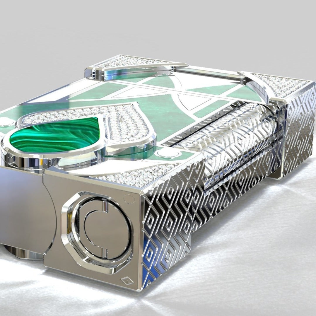 HIGH JEWELRY 016489 Maharaja Emerald Ruby White Gold Luxury Writing Instrument - ST Dupont Paris | CSC Cigars