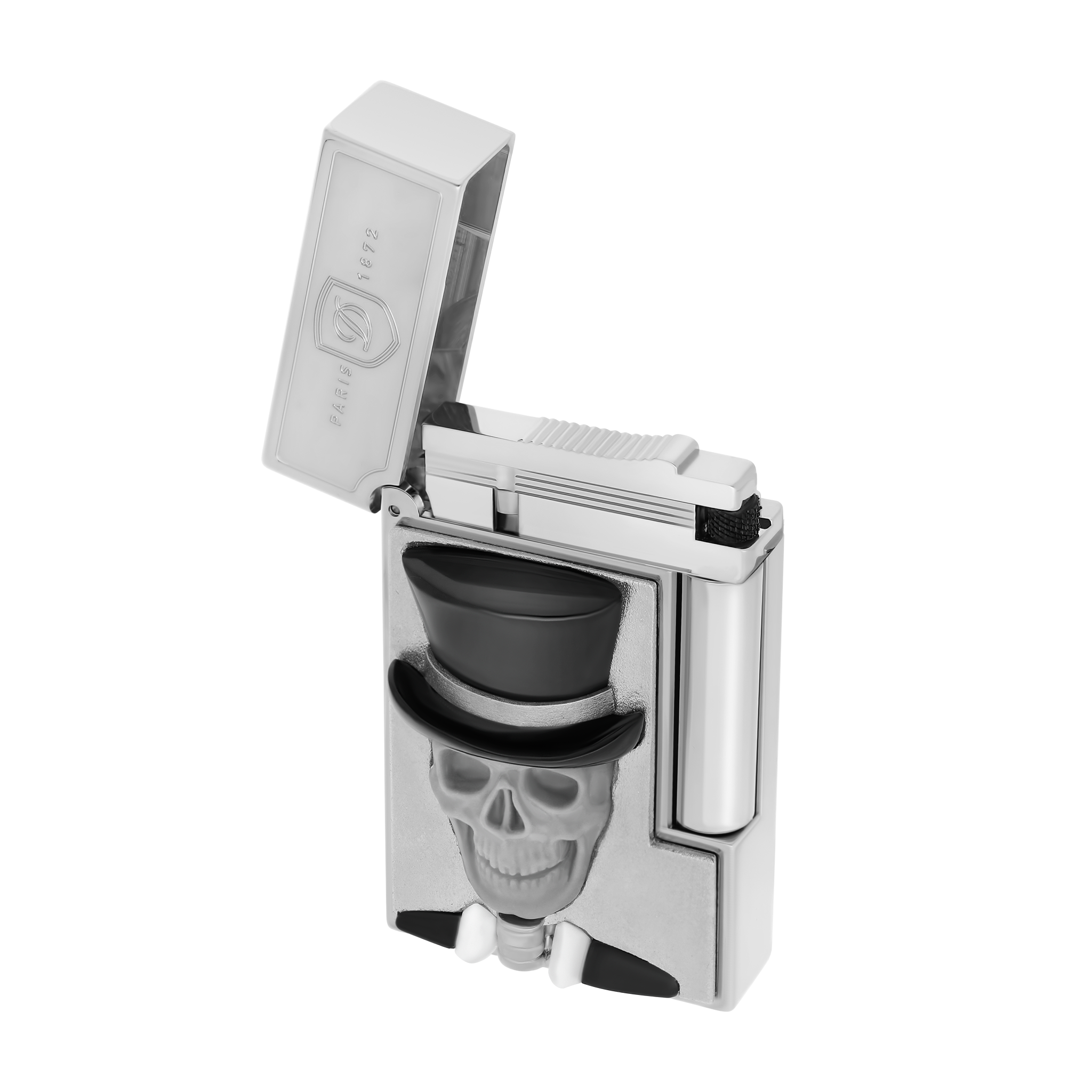 TATTOO 016659PAL Skull & Rose Palladium Gemstone Luxury Lighter - S.T. Dupont Paris | CSC Cigars