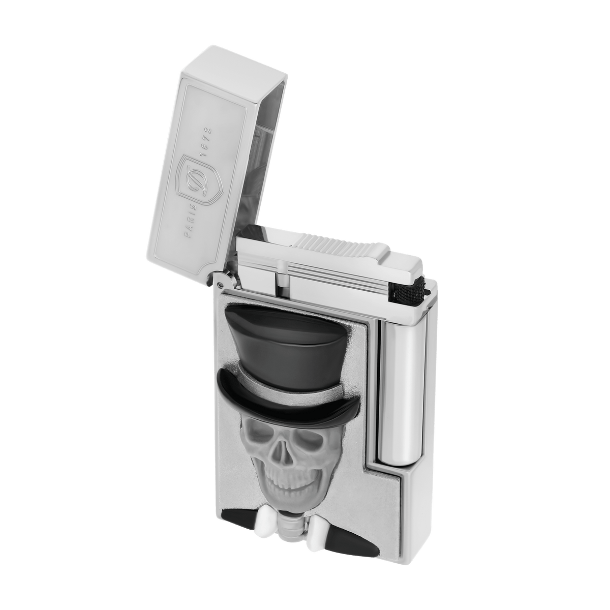 TATTOO 016659PAL Skull & Rose Palladium Gemstone Luxury Lighter - S.T. Dupont Paris | CSC Cigars