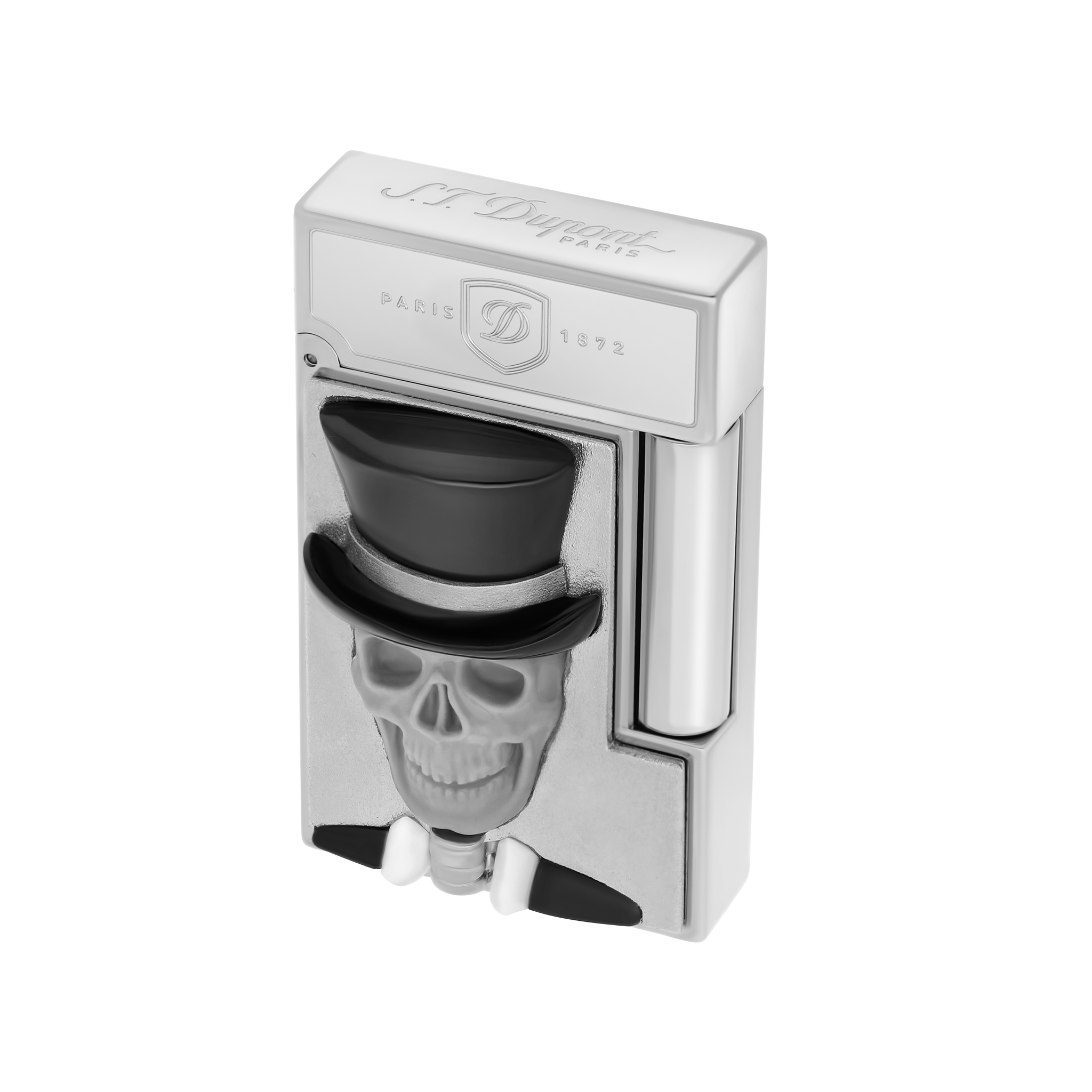 TATTOO 016659PAL Skull & Rose Palladium Gemstone Luxury Lighter - S.T. Dupont Paris | CSC Cigars