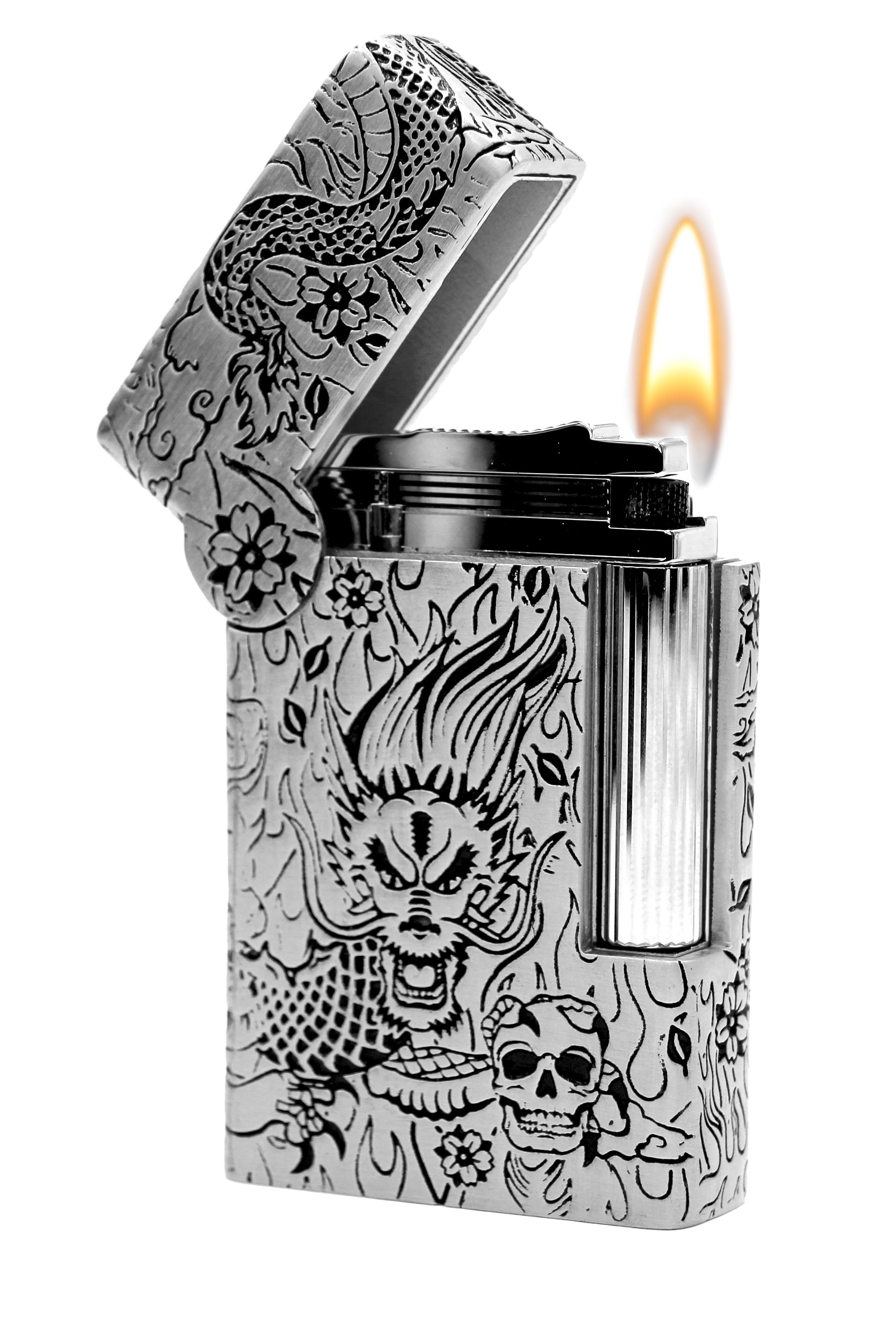 TATTOO DRAGON 016899PAL Lighter Silver - S.T. Dupont | CSC Cigars