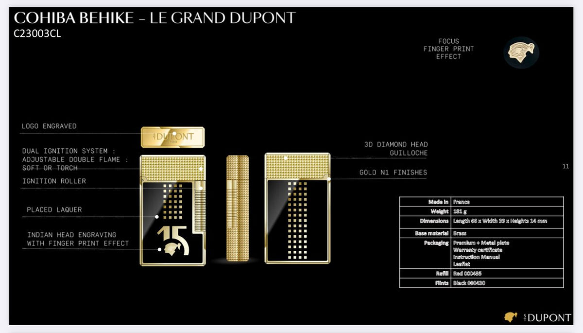 LE GRAND C23003CL - S.T.Dupont Feuerzeug Cohiba Behike 15 Jahre Jubiläum | CSC Cigars