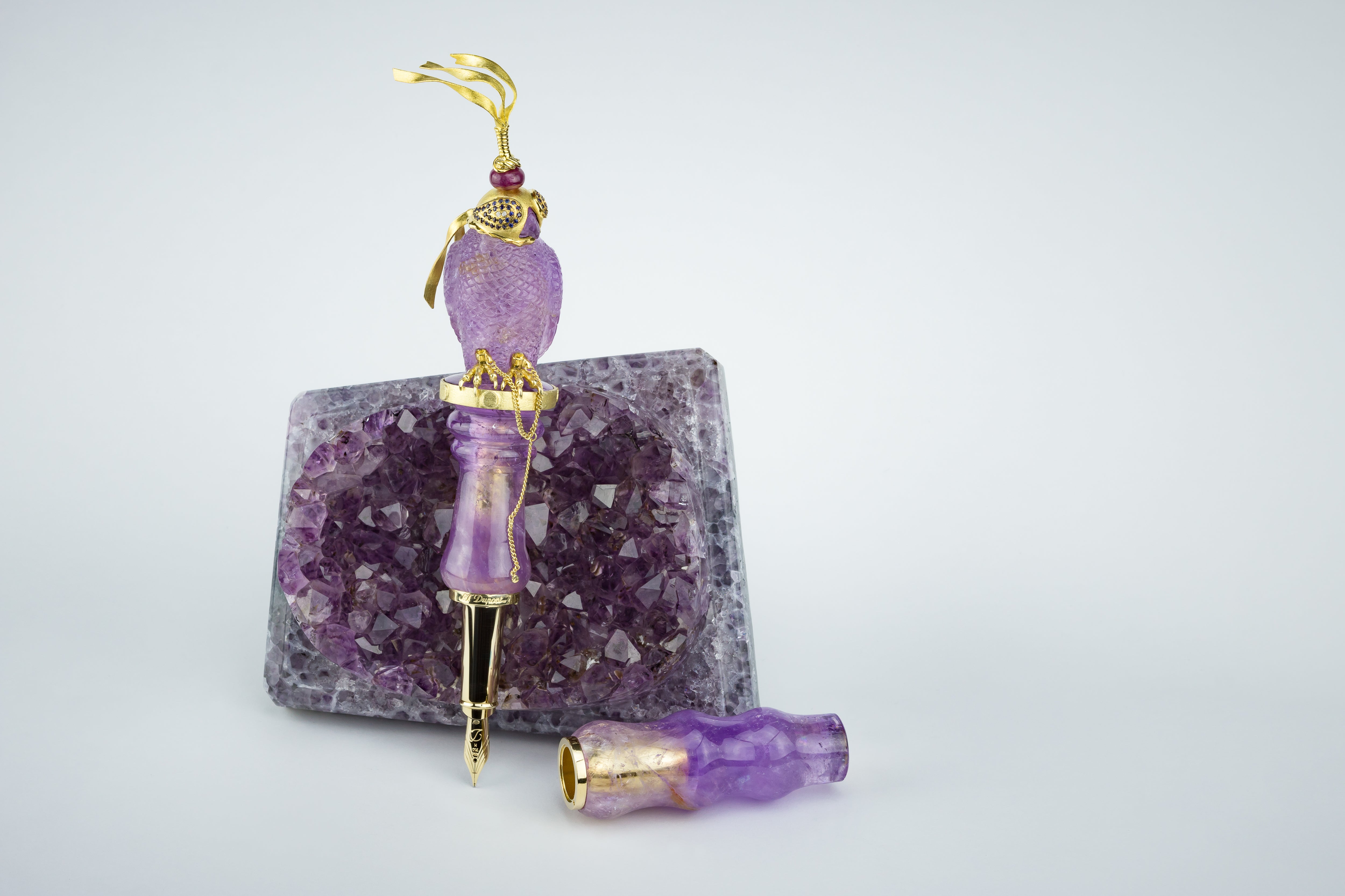 FALCON 241808 Peregrine Amethyst Gemstone Luxury Fountain Pen - ST. Dupont Paris | CSC Cigars