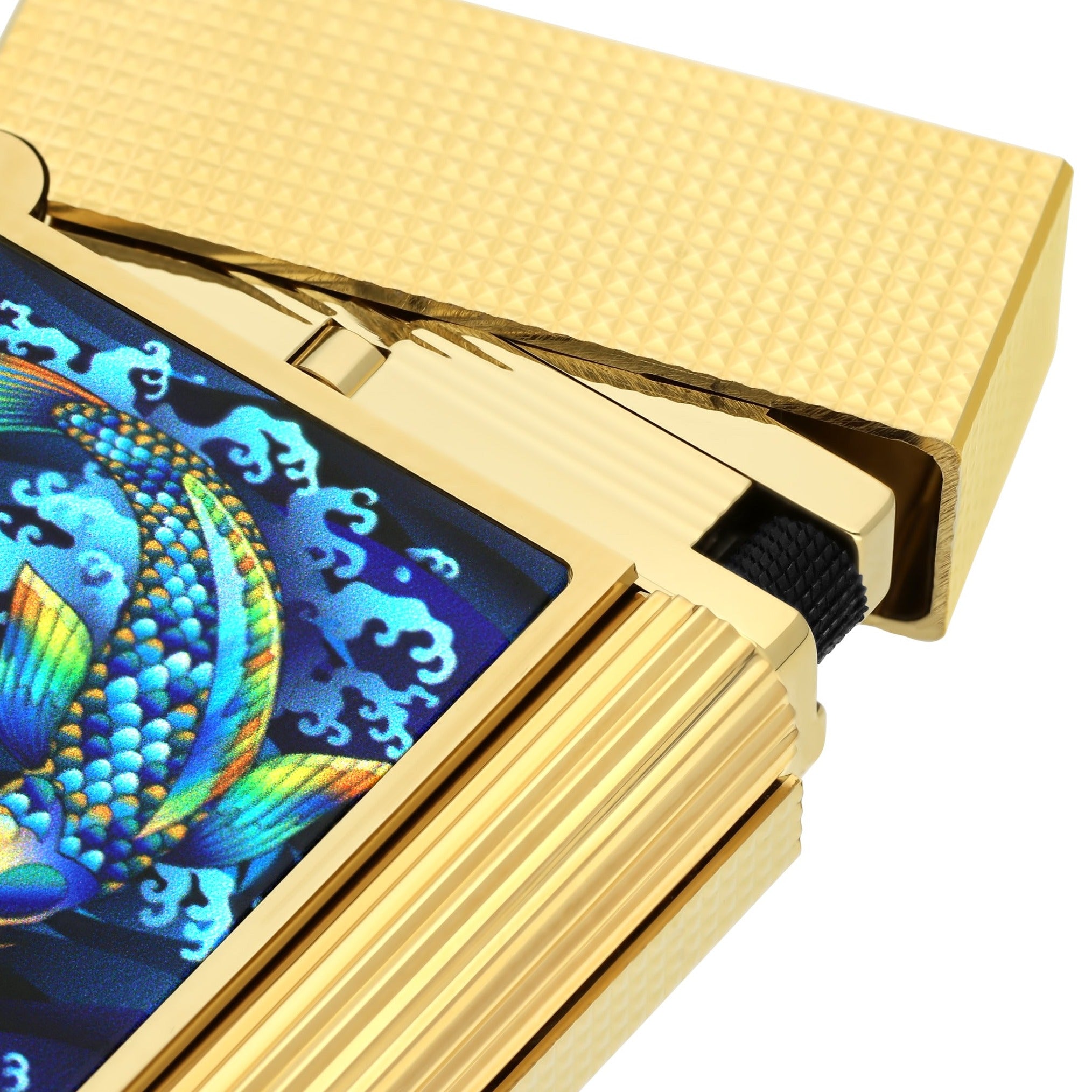 ST Dupont KOI FISH C16397SH - Luxury Lighter Koi Fish Gold | CSC Cigars