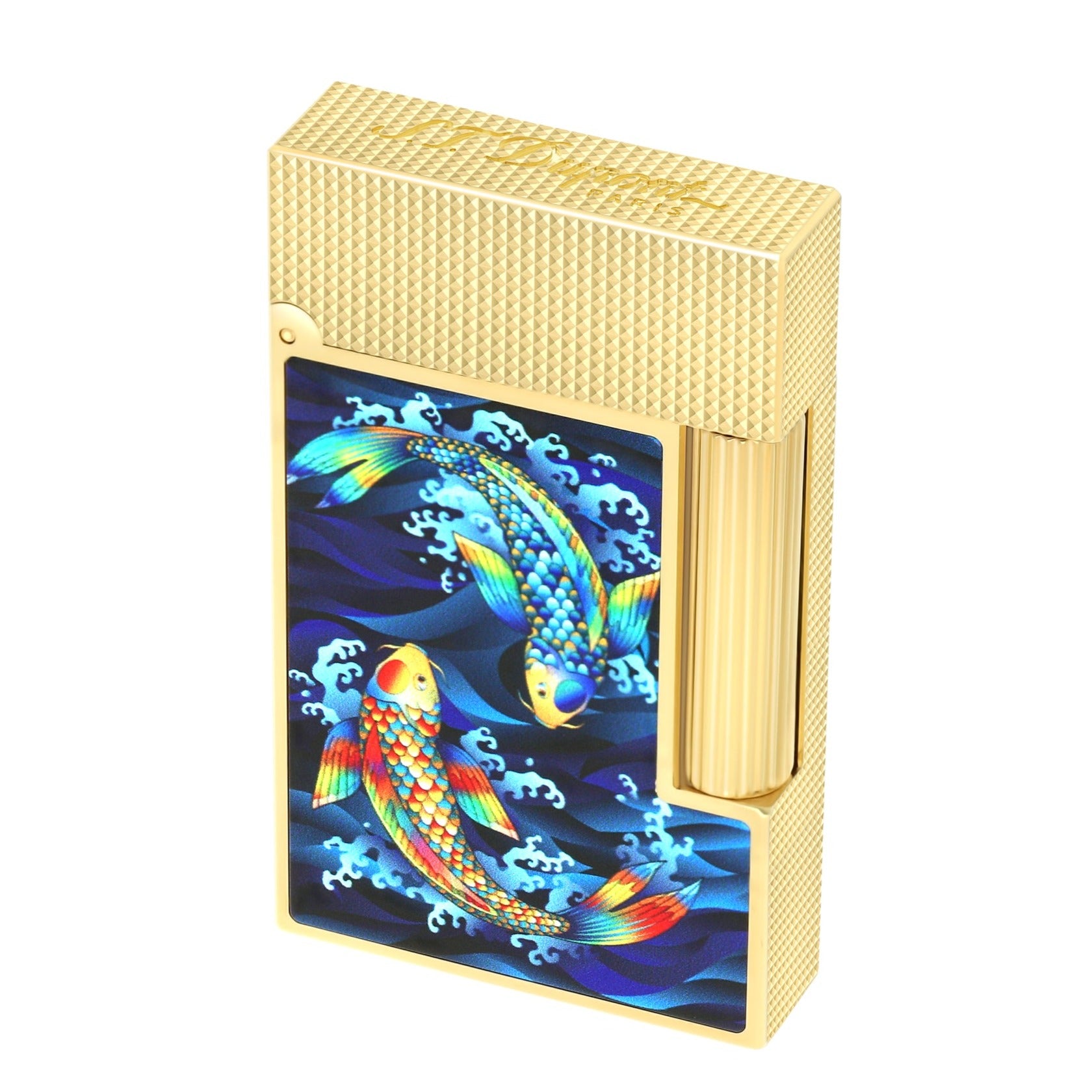 ST Dupont KOI FISH C16397SH - Luxury Lighter Koi Fish Gold | CSC Cigars