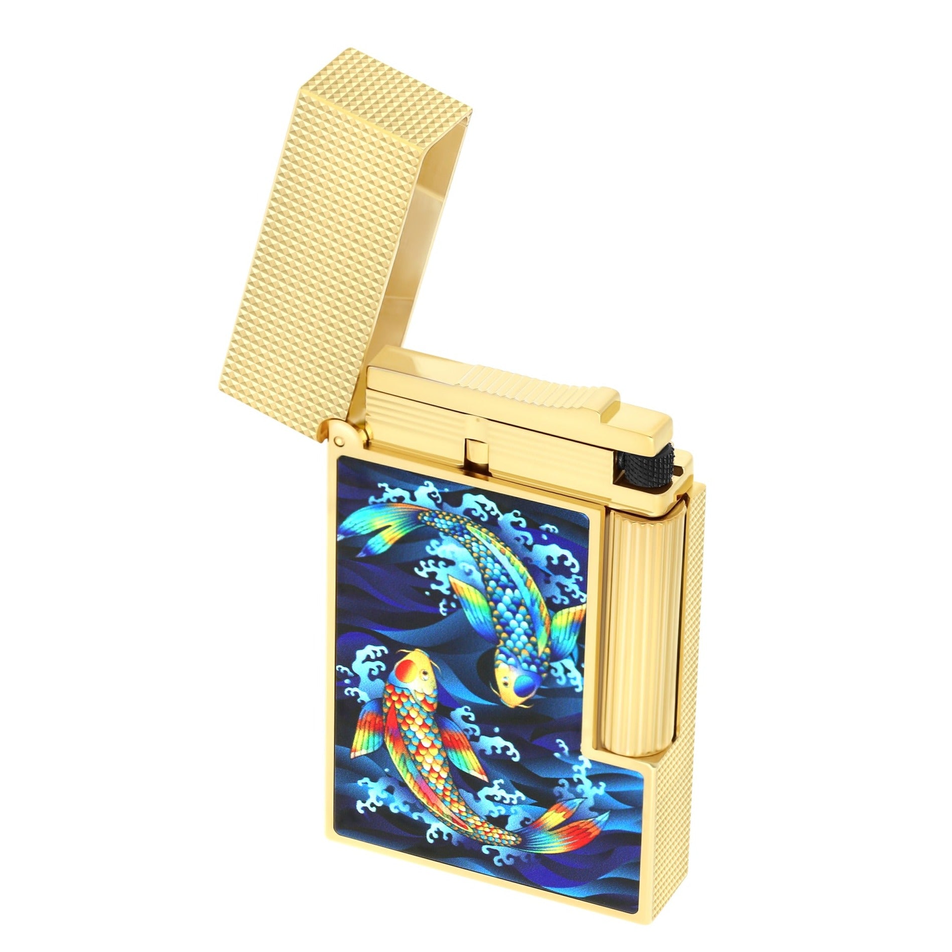 ST Dupont KOI FISH C16397SH - Luxury Lighter Koi Fish Gold | CSC Cigars