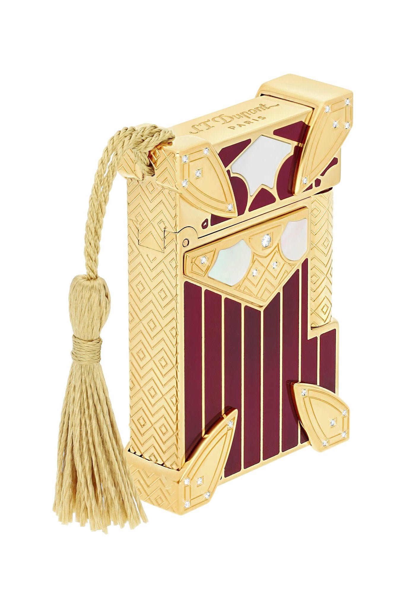 HIGH JEWELRY C18388 Maharani Emerald Ruby Yellow Gold Luxury Lighter - ST. Dupont Paris | CSC Cigars