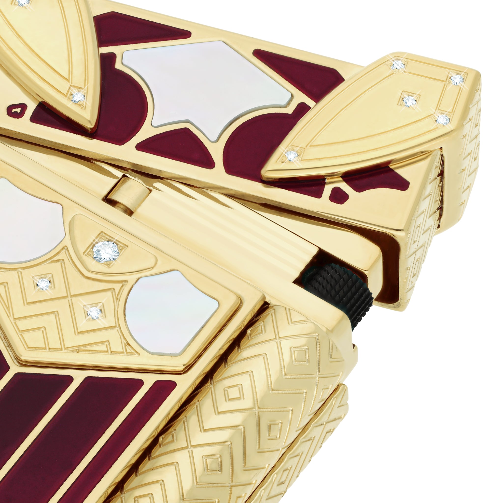 HIGH JEWELRY C18388 Maharani Emerald Ruby Yellow Gold Luxury Lighter - ST. Dupont Paris | CSC Cigars