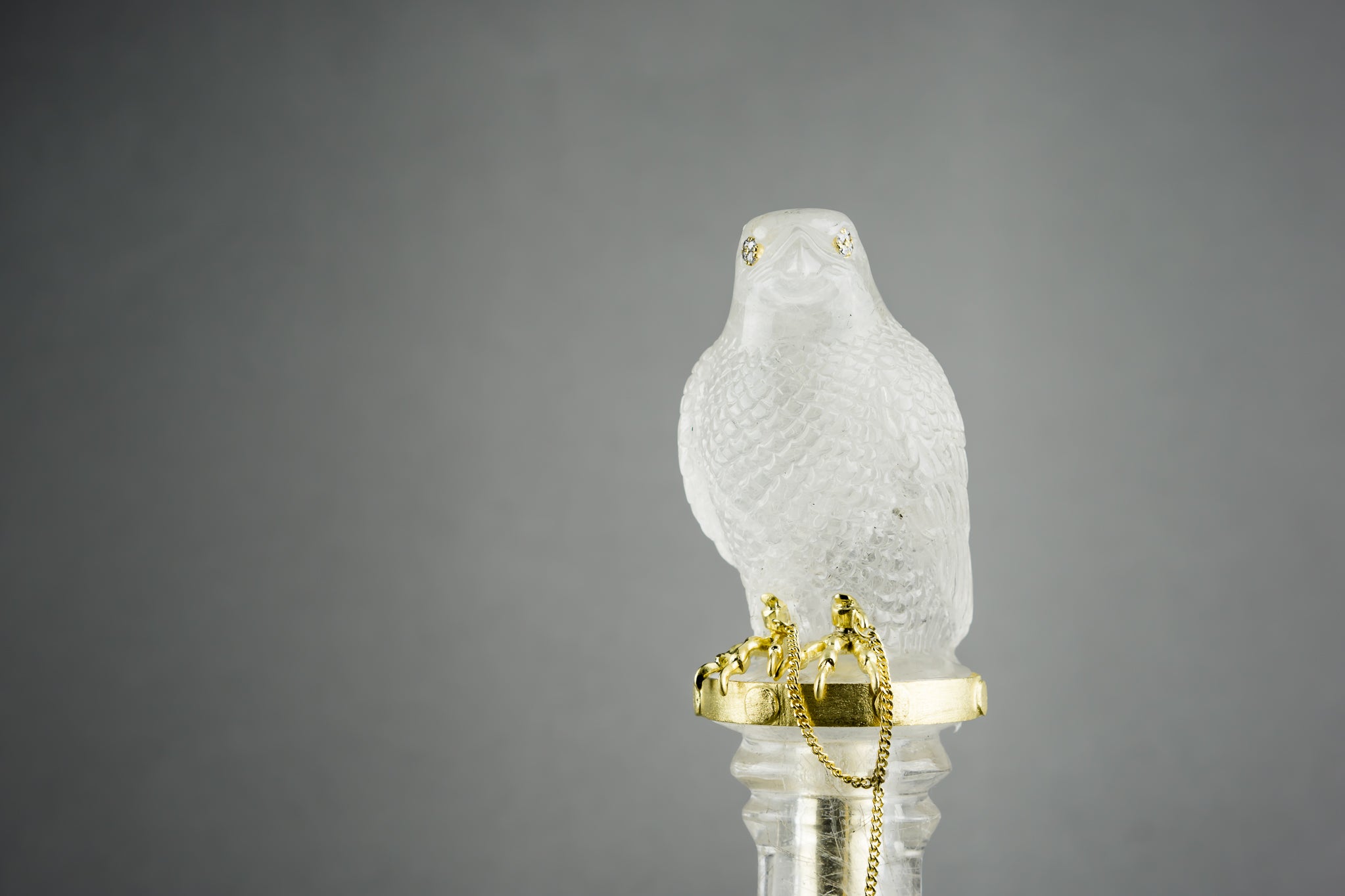FALCON 241806 Peregrine Falcon Rock Crystal Gemstone Luxury Fountain Pen - ST Dupont Paris | CSC Cigars