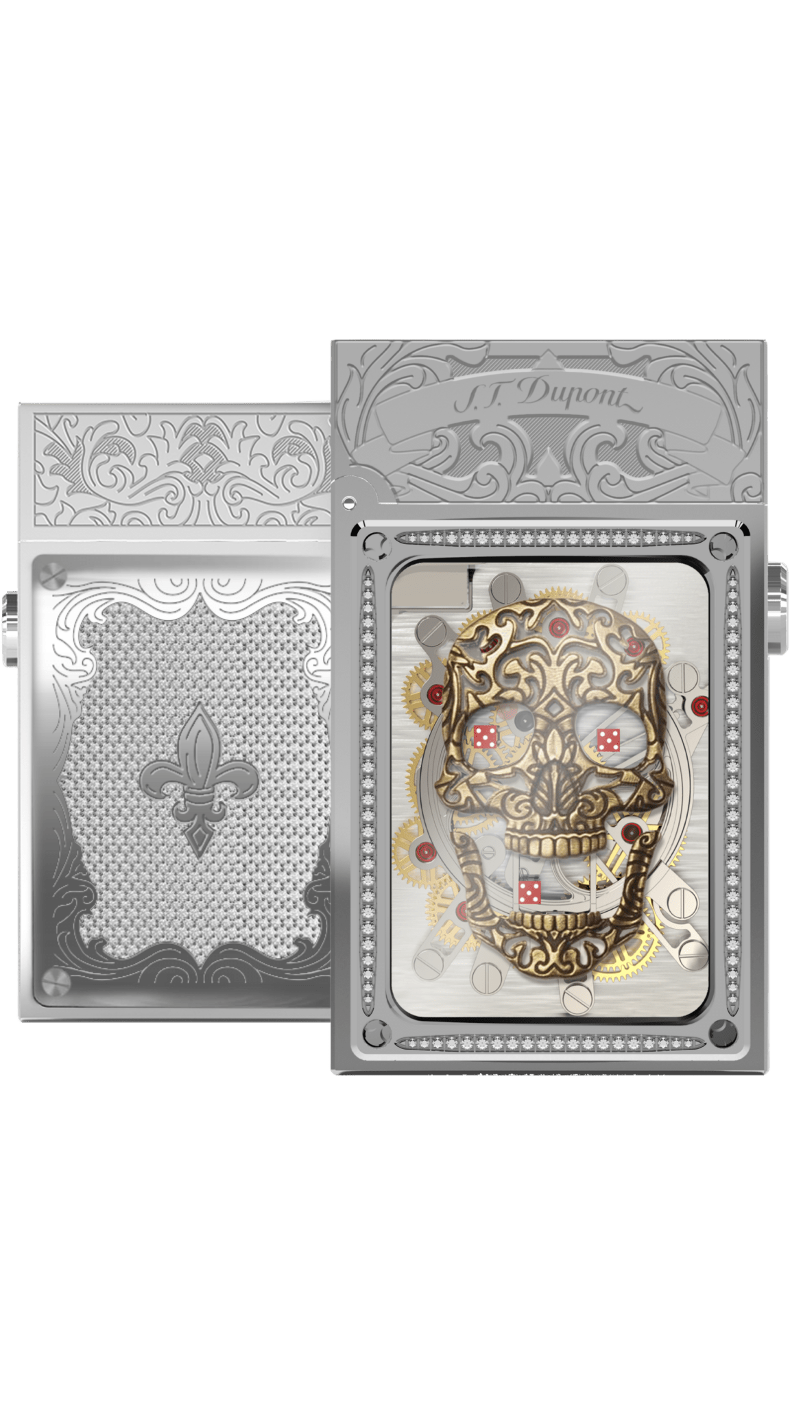 LUCKY SKULL H16005PHL Pocket Complication Luxury Lighter - ST Dupont Paris | CSC Cigars