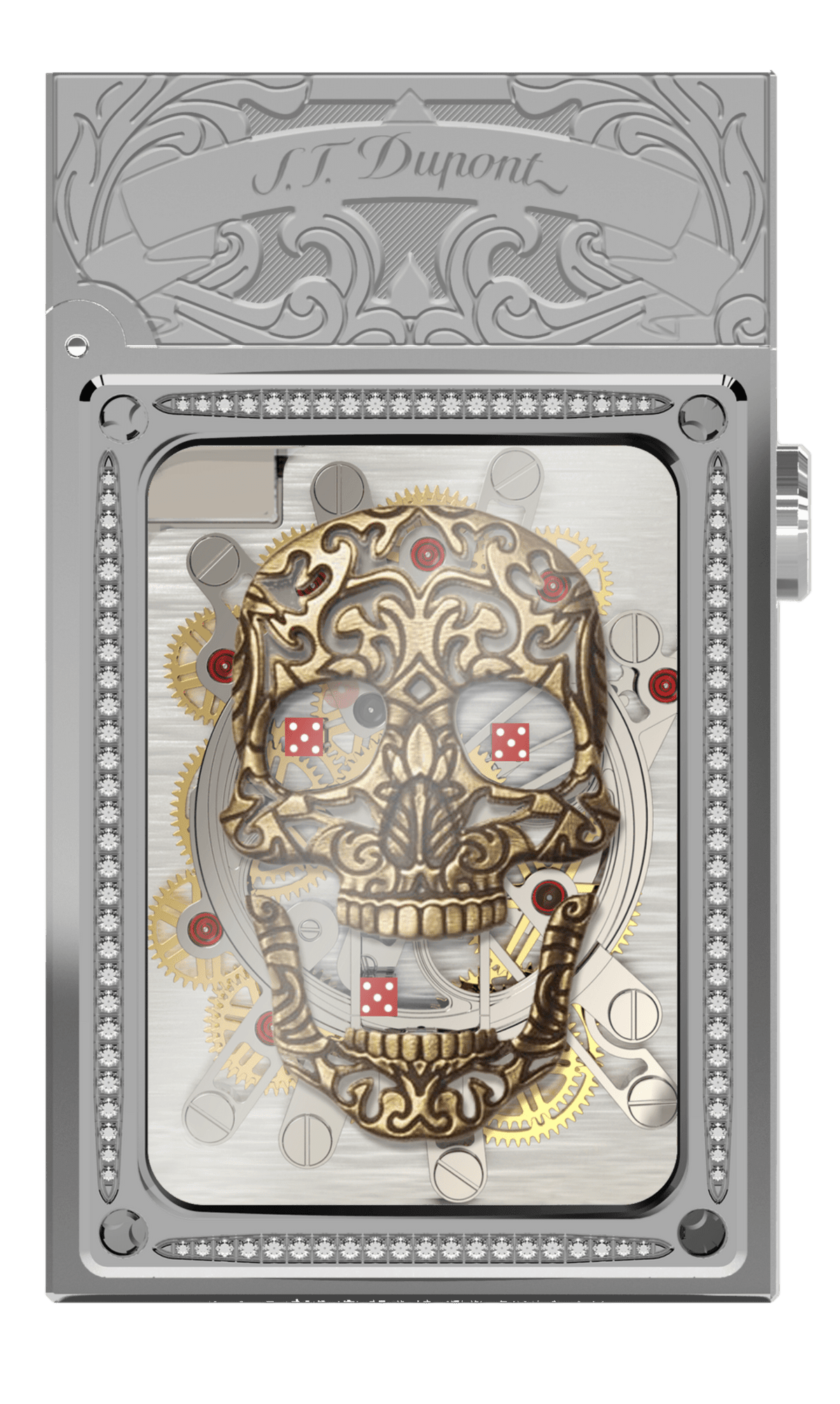 LUCKY SKULL H16005PHL Pocket Complication Luxury Lighter - ST Dupont Paris | CSC Cigars