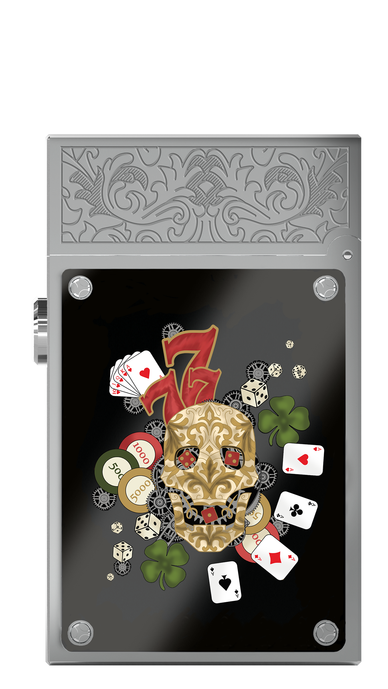 LUCKY SKULL H16005PHL Pocket Complication Luxus-Feuerzeug - S.T. Dupont Paris | CSC Cigars