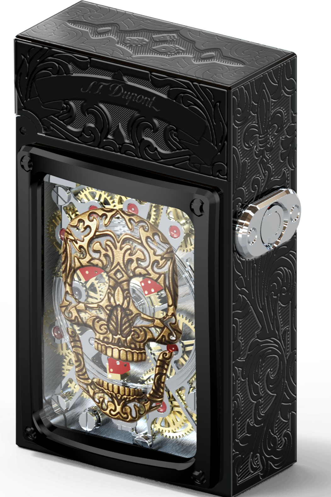 LUCKY SKULL H16005BL Pocket Complication Luxury Lighter - ST. Dupont Paris | CSC Cigars