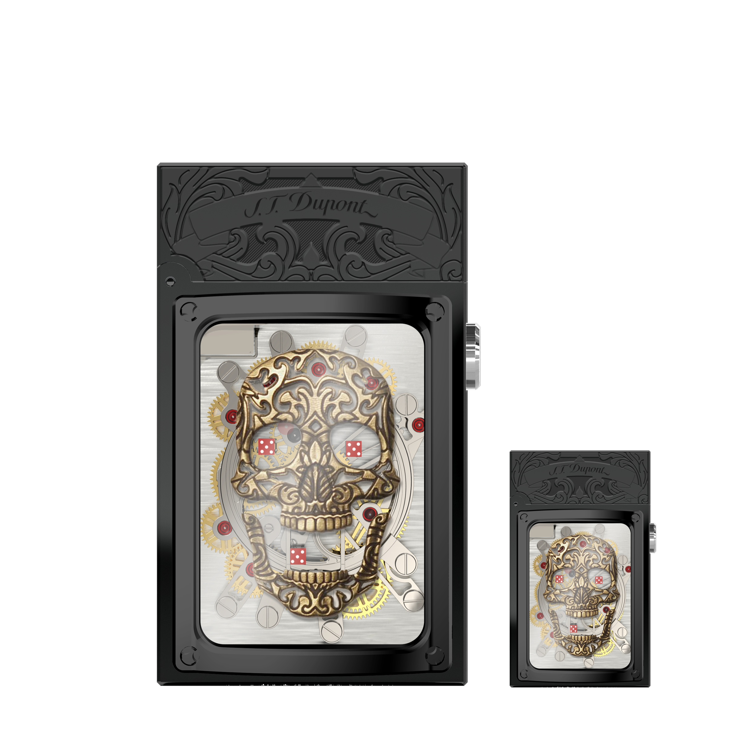 LUCKY SKULL H16005BL Pocket Complication Luxury Lighter - ST. Dupont Paris | CSC Cigars