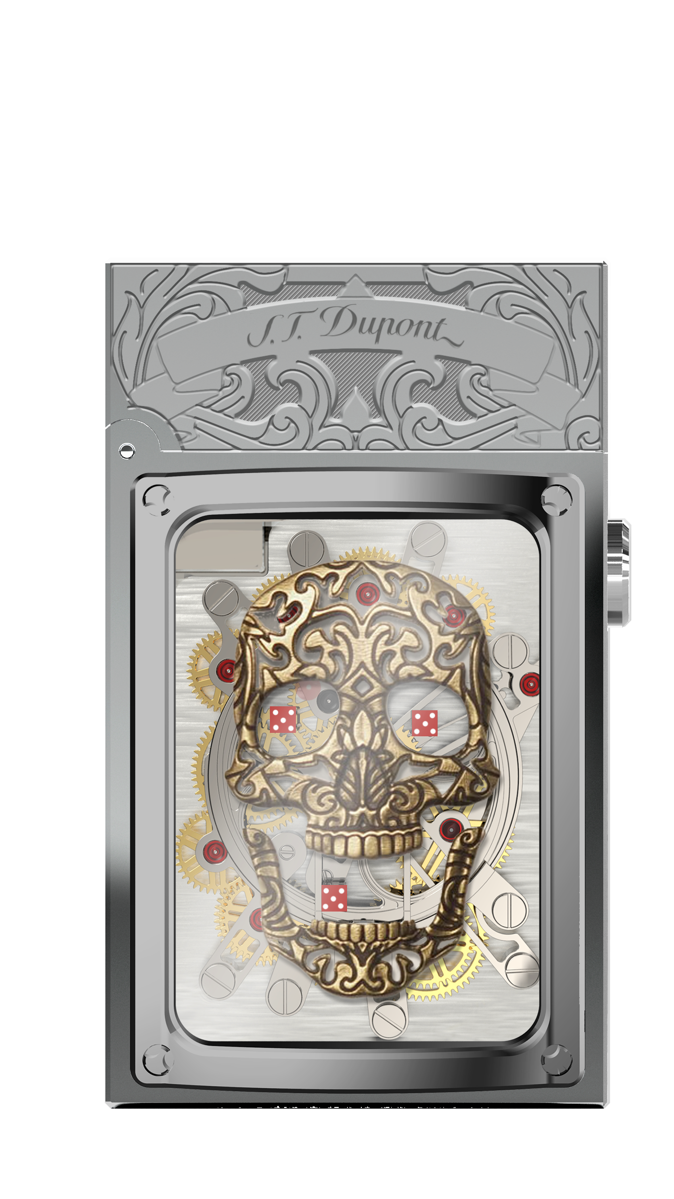 LUCKY SKULL H16005PHL Pocket Complication Luxus-Feuerzeug - S.T. Dupont Paris | CSC Cigars
