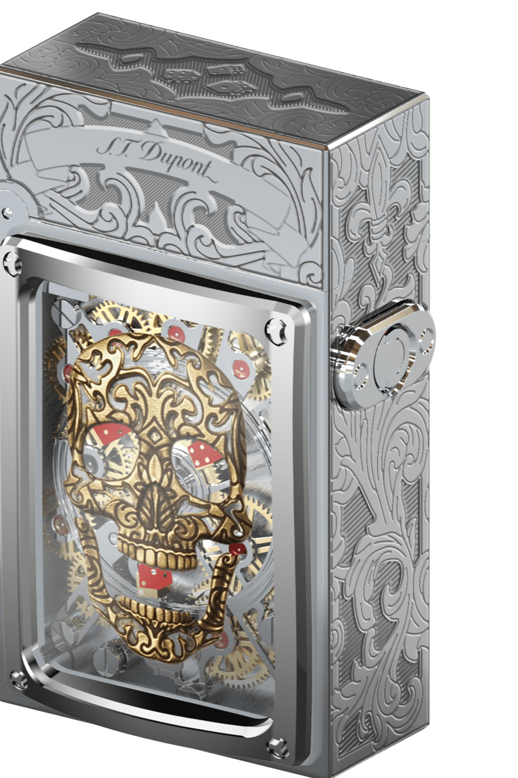 LUCKY SKULL H16005PHL Pocket Complication Luxury Lighter - ST Dupont Paris | CSC Cigars