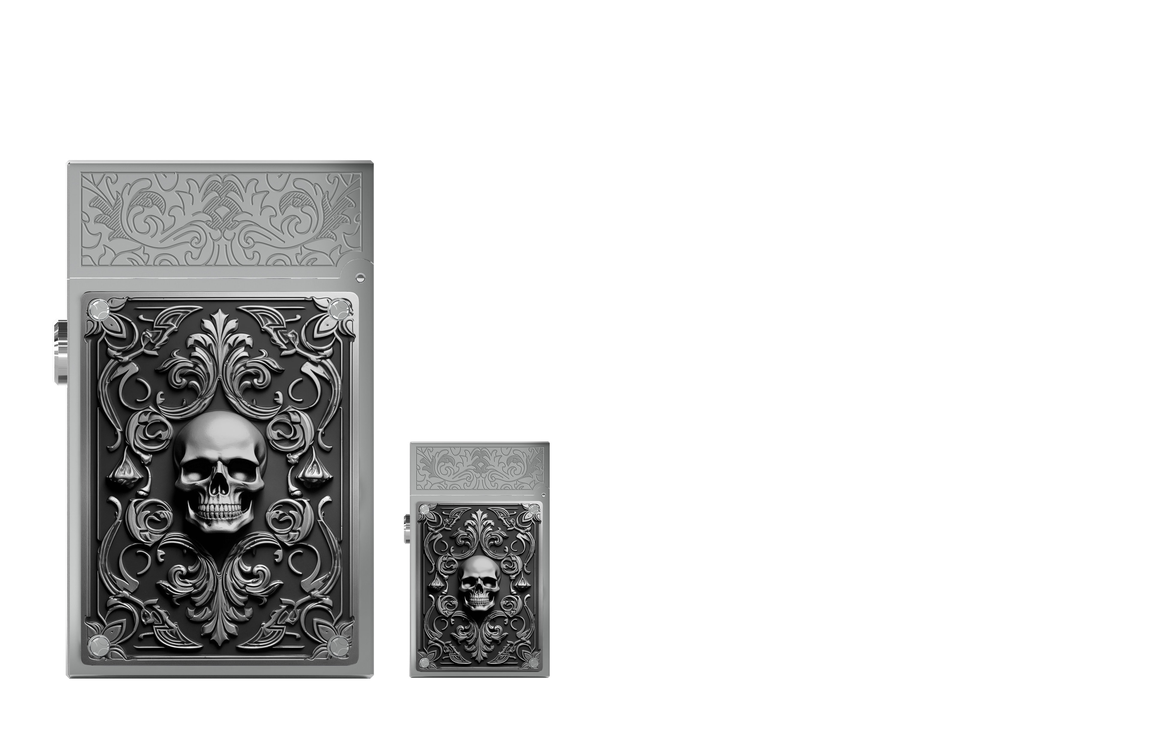 LUCKY SKULL H16005PHL Pocket Complication Luxury Lighter - ST Dupont Paris | CSC Cigars
