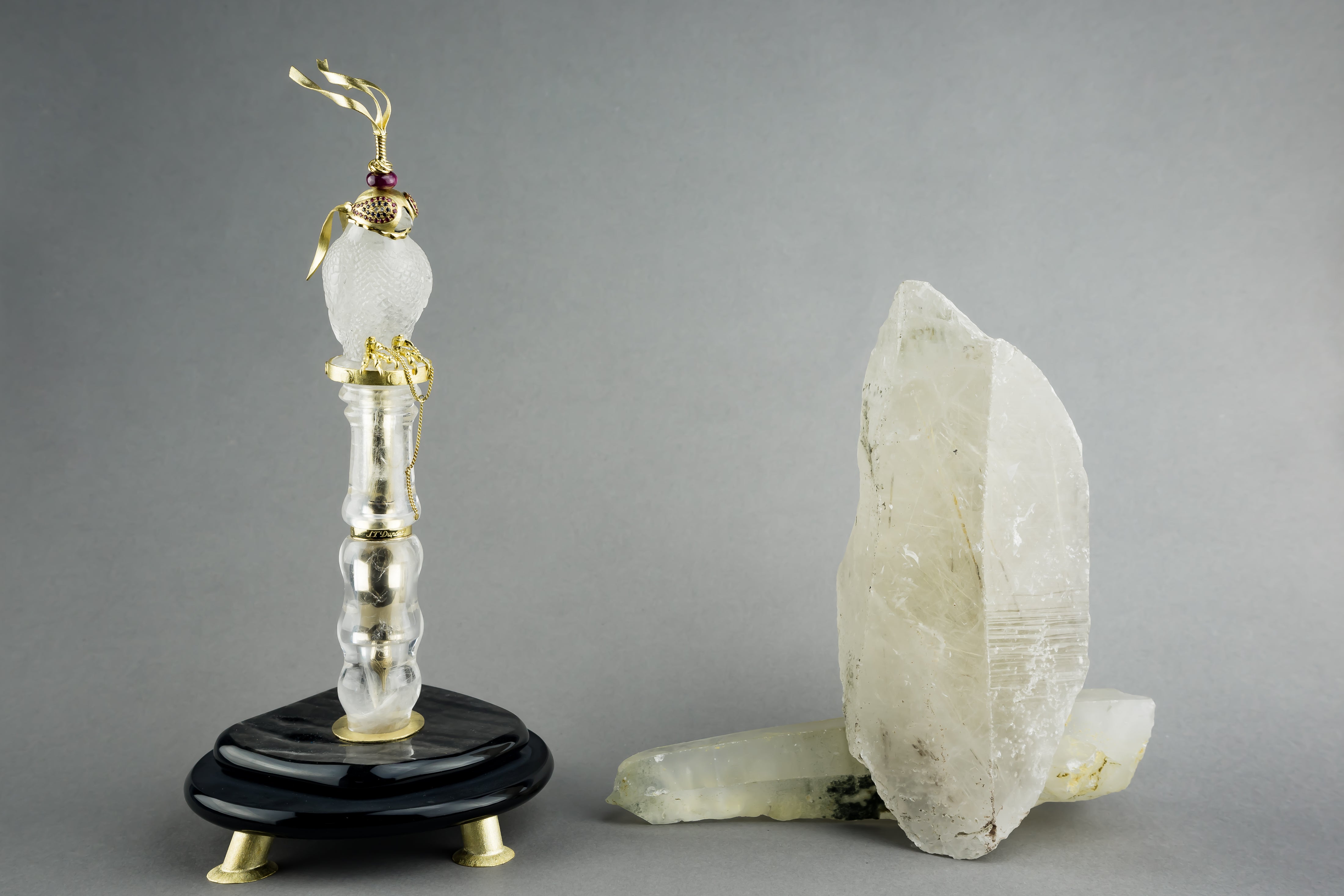 FALCON 241806 Peregrine Falcon Rock Crystal Gemstone Luxury Fountain Pen - ST Dupont Paris | CSC Cigars