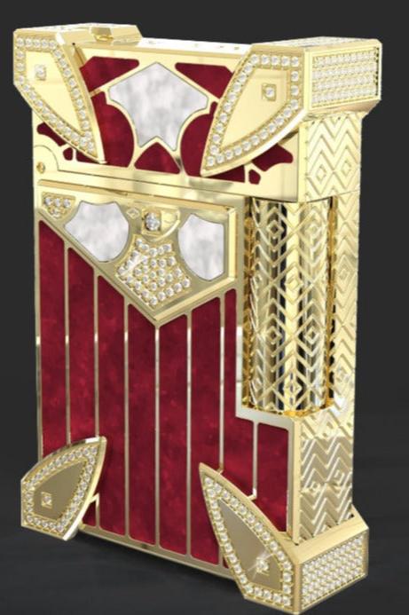 HIGH JEWELRY C18488 Maharani Emerald Ruby Yellow Gold Luxury Writing Instrument - ST Dupont Paris | CSC Cigars
