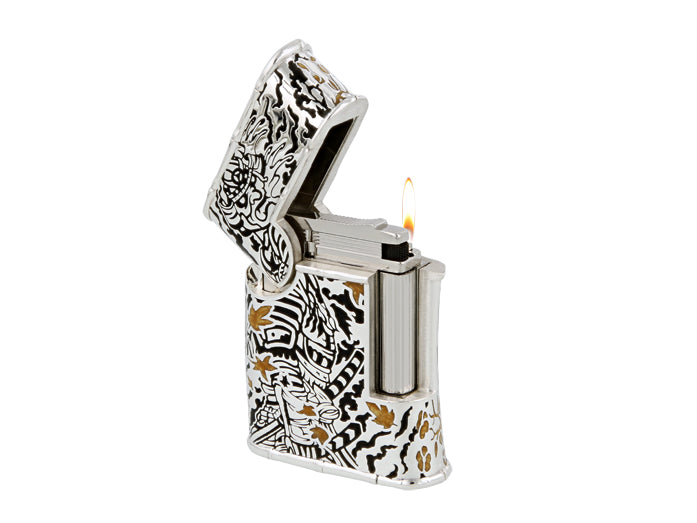 TATTOO SAMURAI 016612 Lighter Silver-Black - S.T. Dupont | CSC Cigars