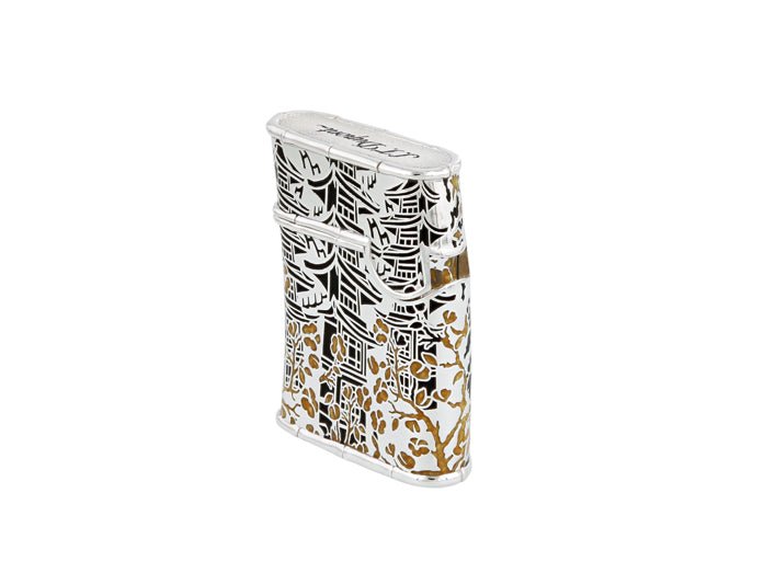 TATTOO SAMURAI 016612 Lighter Silver-Black - S.T. Dupont | CSC Cigars
