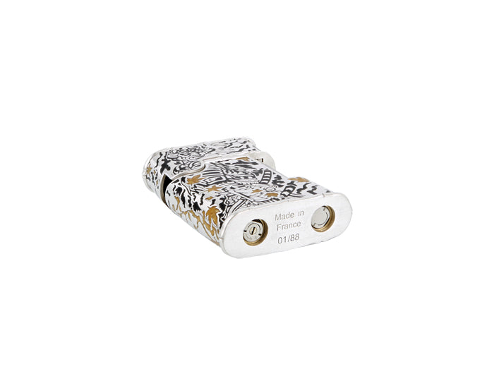 TATTOO SAMURAI 016612 Lighter Silver-Black - S.T. Dupont | CSC Cigars