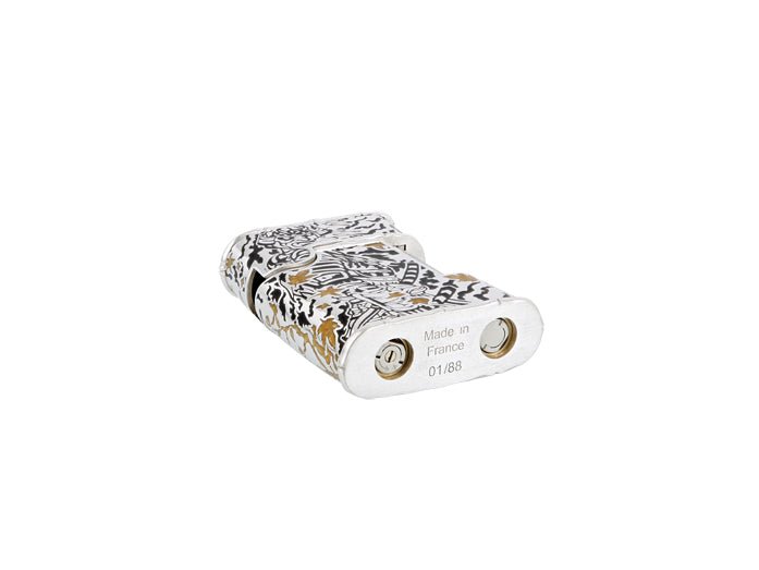 TATTOO SAMURAI 016612 Lighter Silver-Black - S.T. Dupont | CSC Cigars