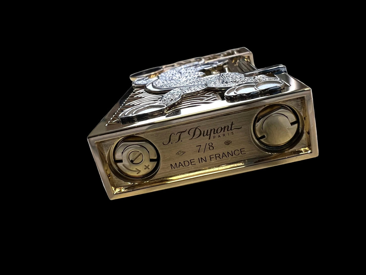 HIGH JEWELRY TIGER 016329 White Tiger Diamond Luxury Lighter - ST. Dupont Paris | CSC Cigars