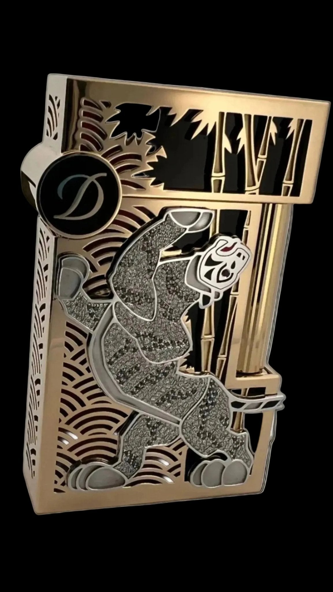 HIGH JEWELRY TIGER 016329 White Tiger Diamond Luxury Lighter - ST. Dupont Paris | CSC Cigars