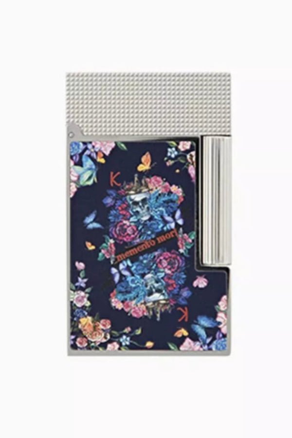 SKULL & FLOWERS C16410 - ST Dupont Lighter Line 2 Skull Design | CSC Cigars