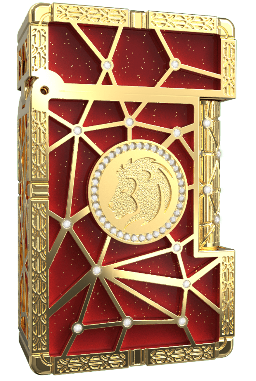 LE GRAND C23012LI Zodiac Löwe Rot – 18K Gold Diamanten Luxus-Feuerzeug - S.T. Dupont Paris | CSC Cigars