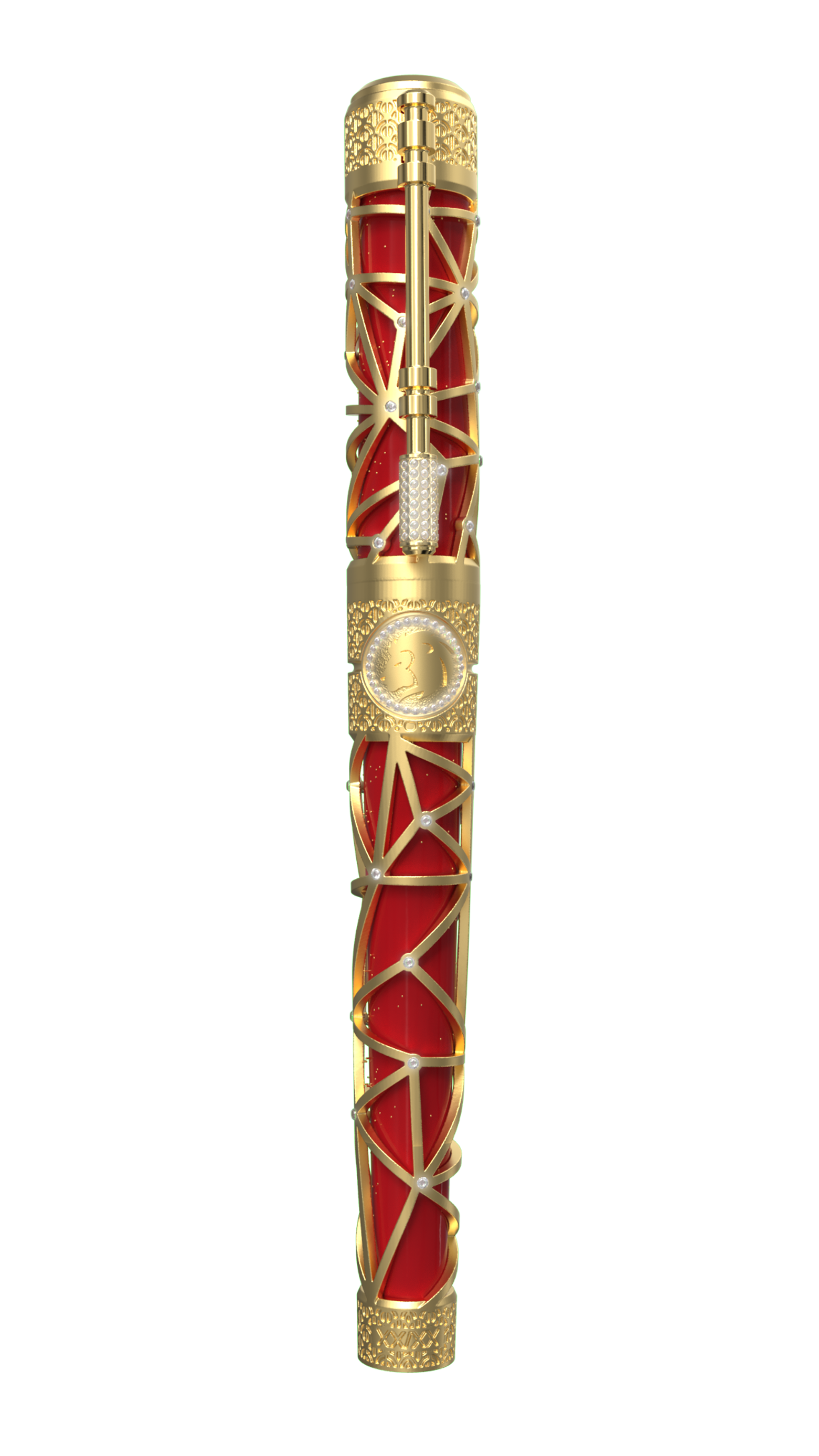 LE GRAND C23012LI Zodiac Löwe Rot – 18K Gold Diamanten Luxus-Feuerzeug - S.T. Dupont Paris | CSC Cigars