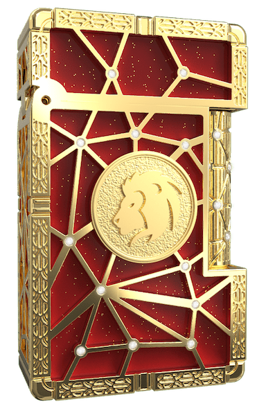 LE GRAND C23022LI Zodiac Löwe Rot – 18K Gold Diamanten Luxus-Feuerzeug - S.T. Dupont Paris | CSC Cigars