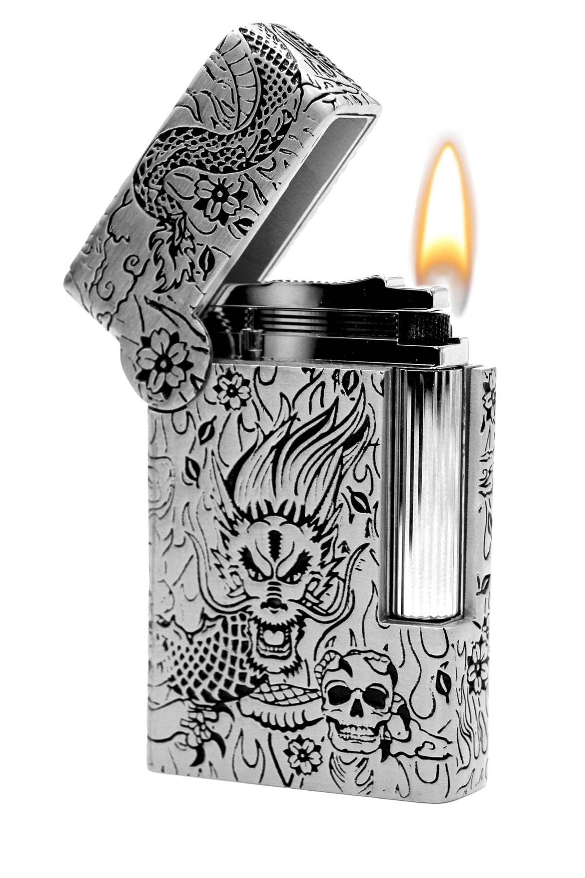 TATTOO DRAGON 016899PAL Lighter Silver - S.T. Dupont | CSC Cigars