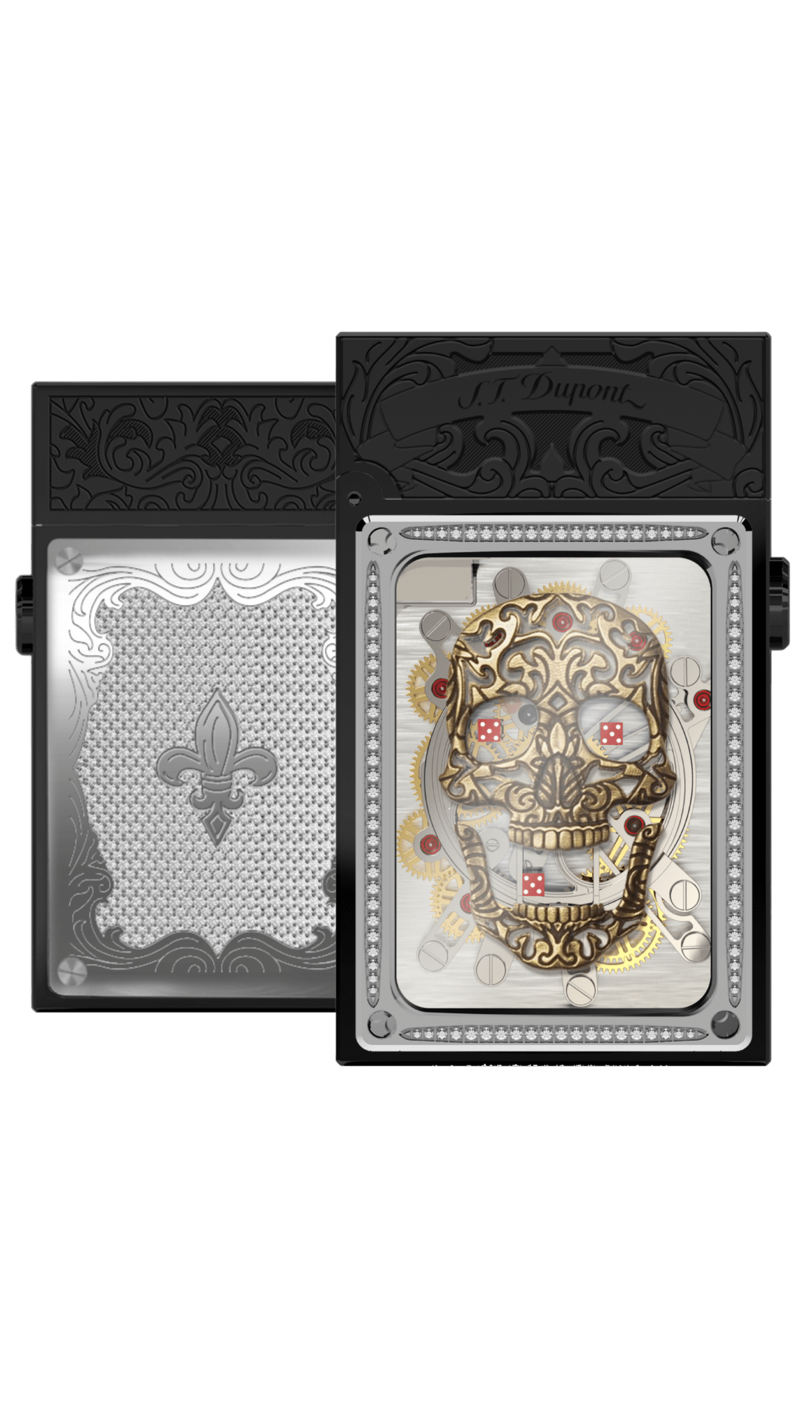 LUCKY SKULL H16005BL Pocket Complication Luxury Lighter - ST. Dupont Paris | CSC Cigars