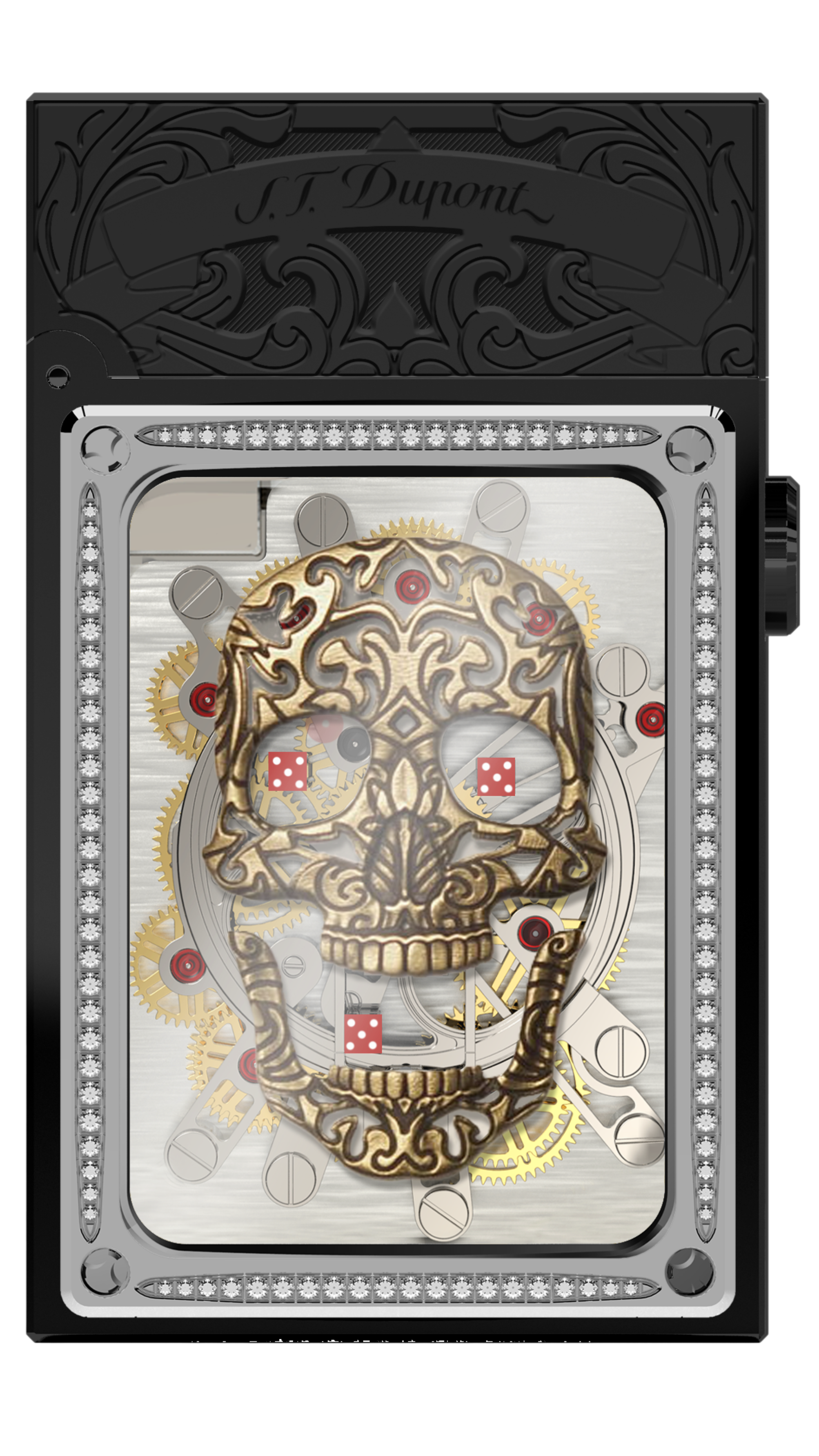 LUCKY SKULL H16001BL Pocket Complication Luxus-Feuerzeug - S.T. Dupont Paris | CSC Cigars