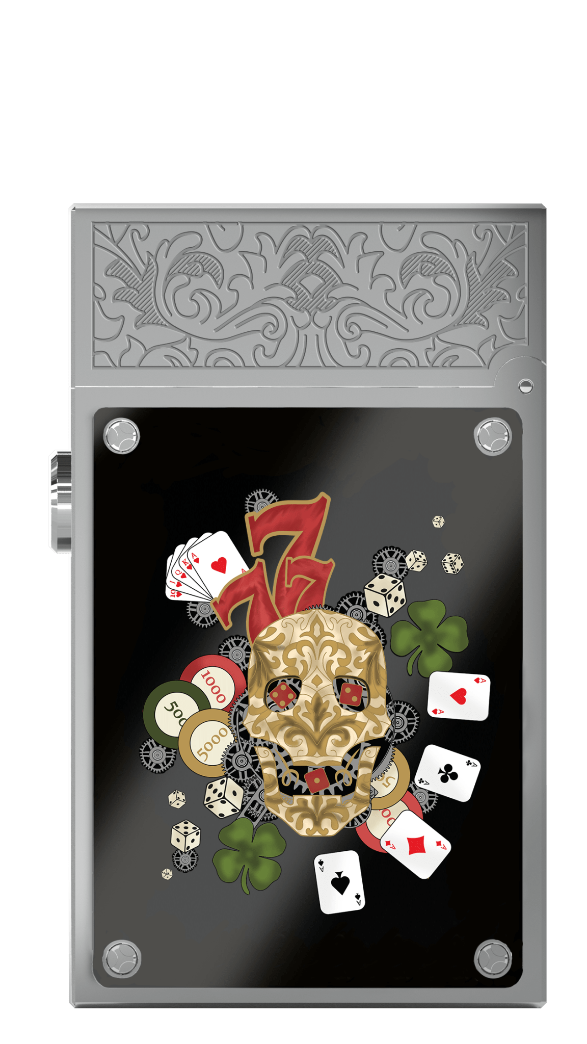 LUCKY SKULL H16005PHL Pocket Complication Luxury Lighter - ST Dupont Paris | CSC Cigars