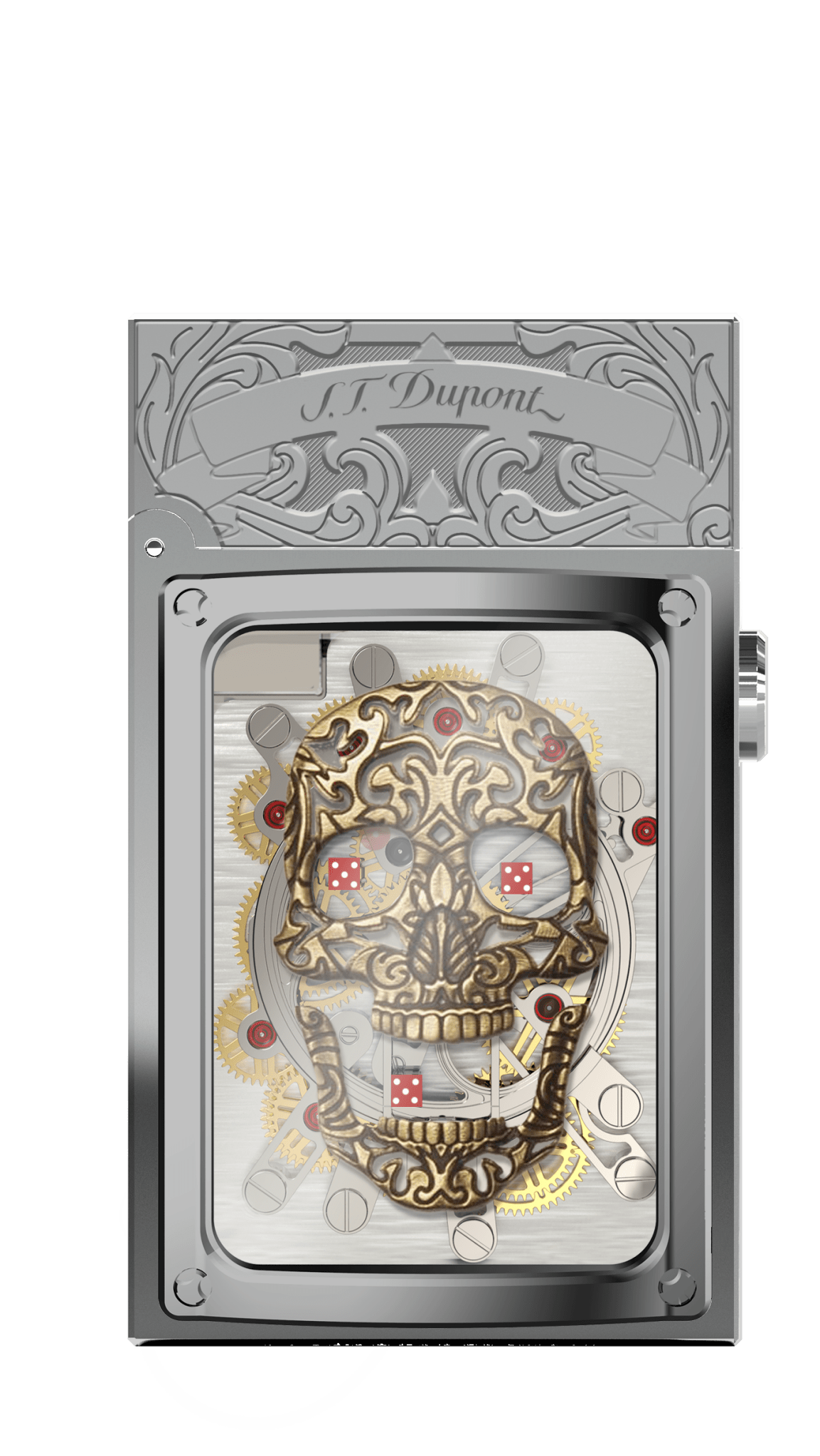 LUCKY SKULL H16005PHL Pocket Complication Luxury Lighter - ST Dupont Paris | CSC Cigars