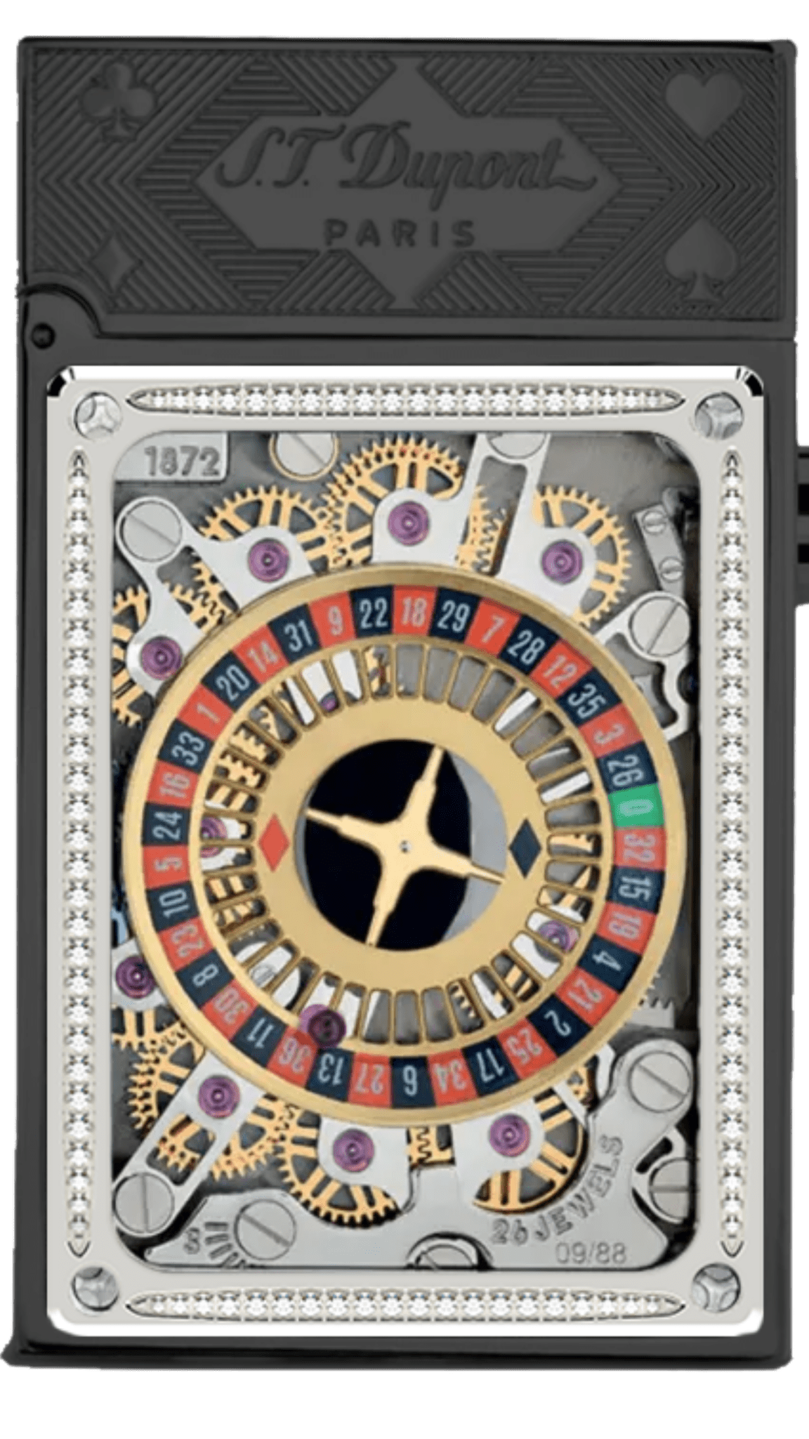 CASINO 016358BL Pocket Complication Black Lacquer Luxury Lighter - ST Dupont Paris | CSC Cigars