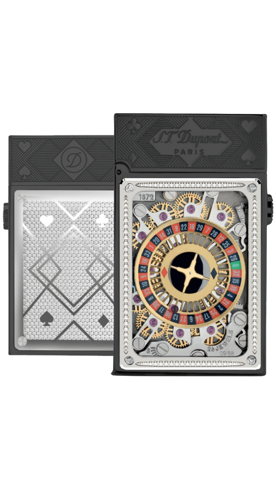 CASINO 016358BL Pocket Complication Black Lacquer Luxury Lighter - ST Dupont Paris | CSC Cigars