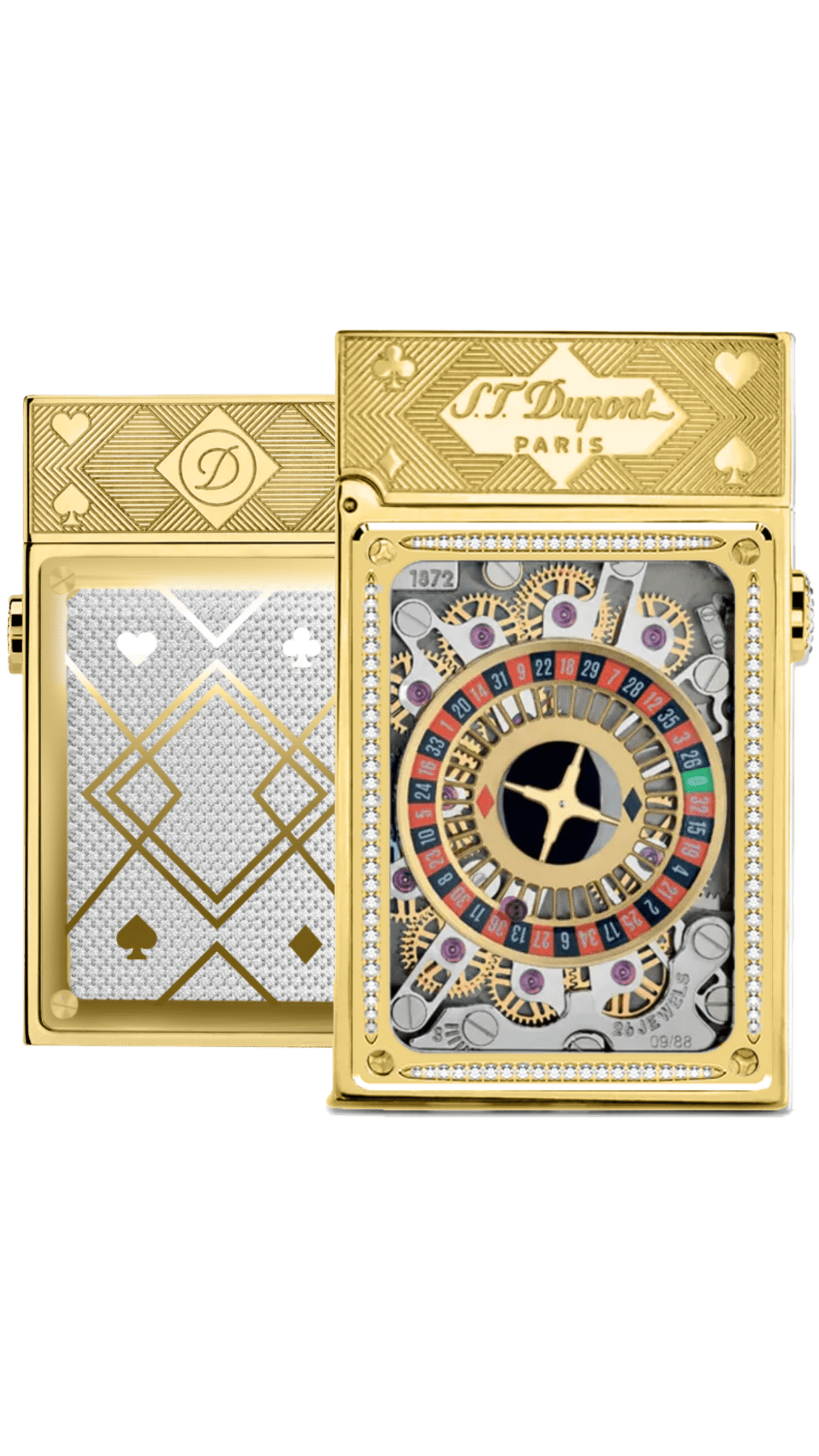CASINO 016358 Pocket Complication Yellow Gold Luxury Lighter - ST. Dupont Paris | CSC Cigars