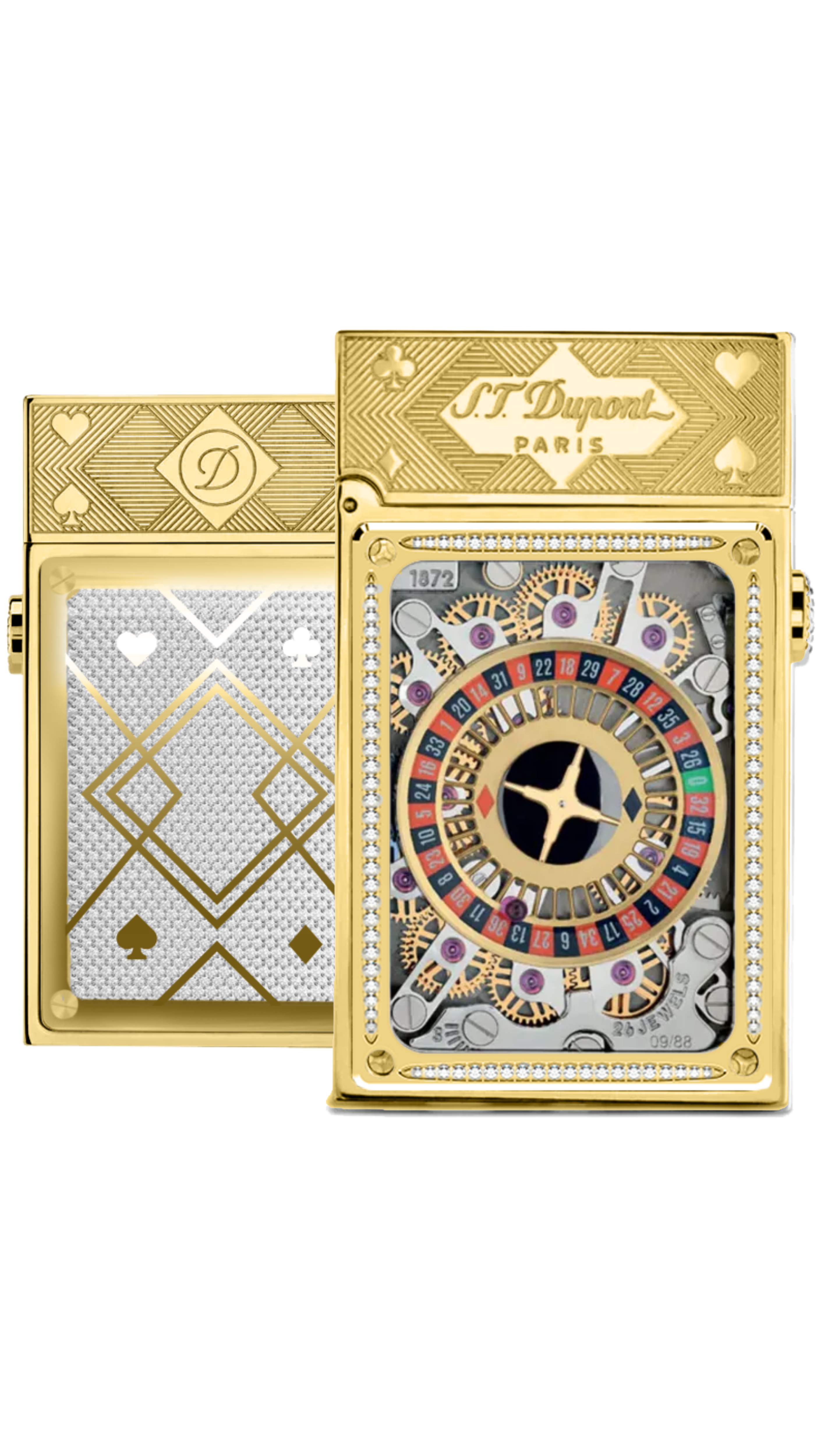 CASINO 016358 Pocket Complication Yellow Gold Luxury Lighter - ST. Dupont Paris | CSC Cigars