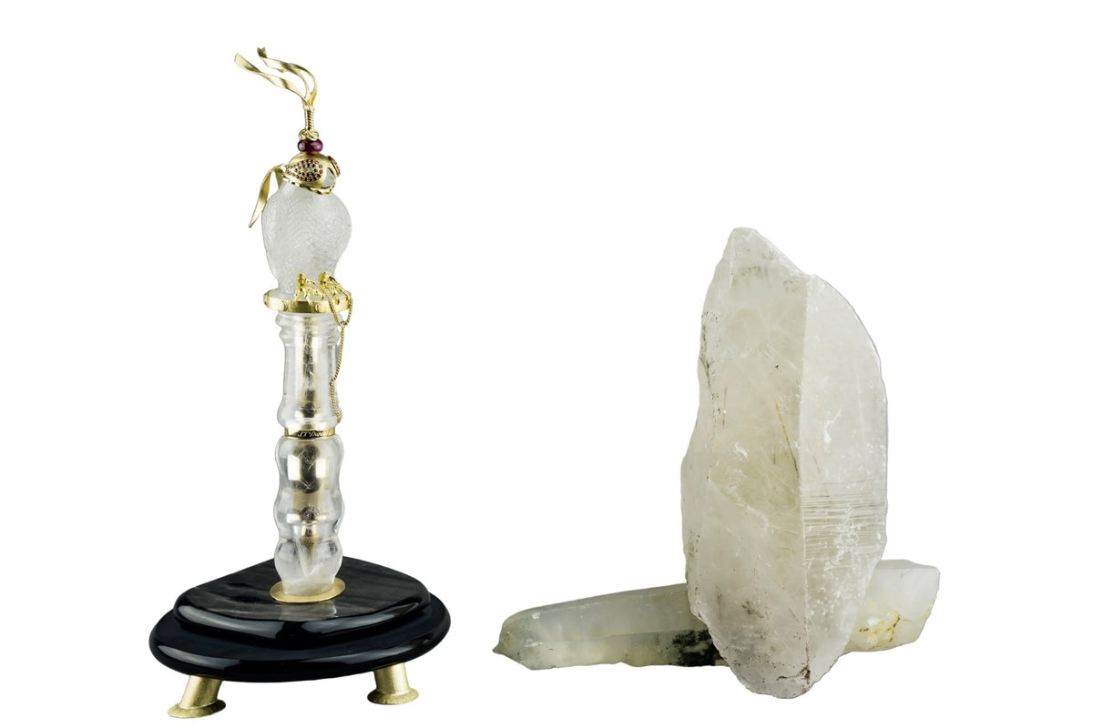 FALCON 241806 Peregrine Falcon Rock Crystal Gemstone Luxury Fountain Pen - ST Dupont Paris | CSC Cigars