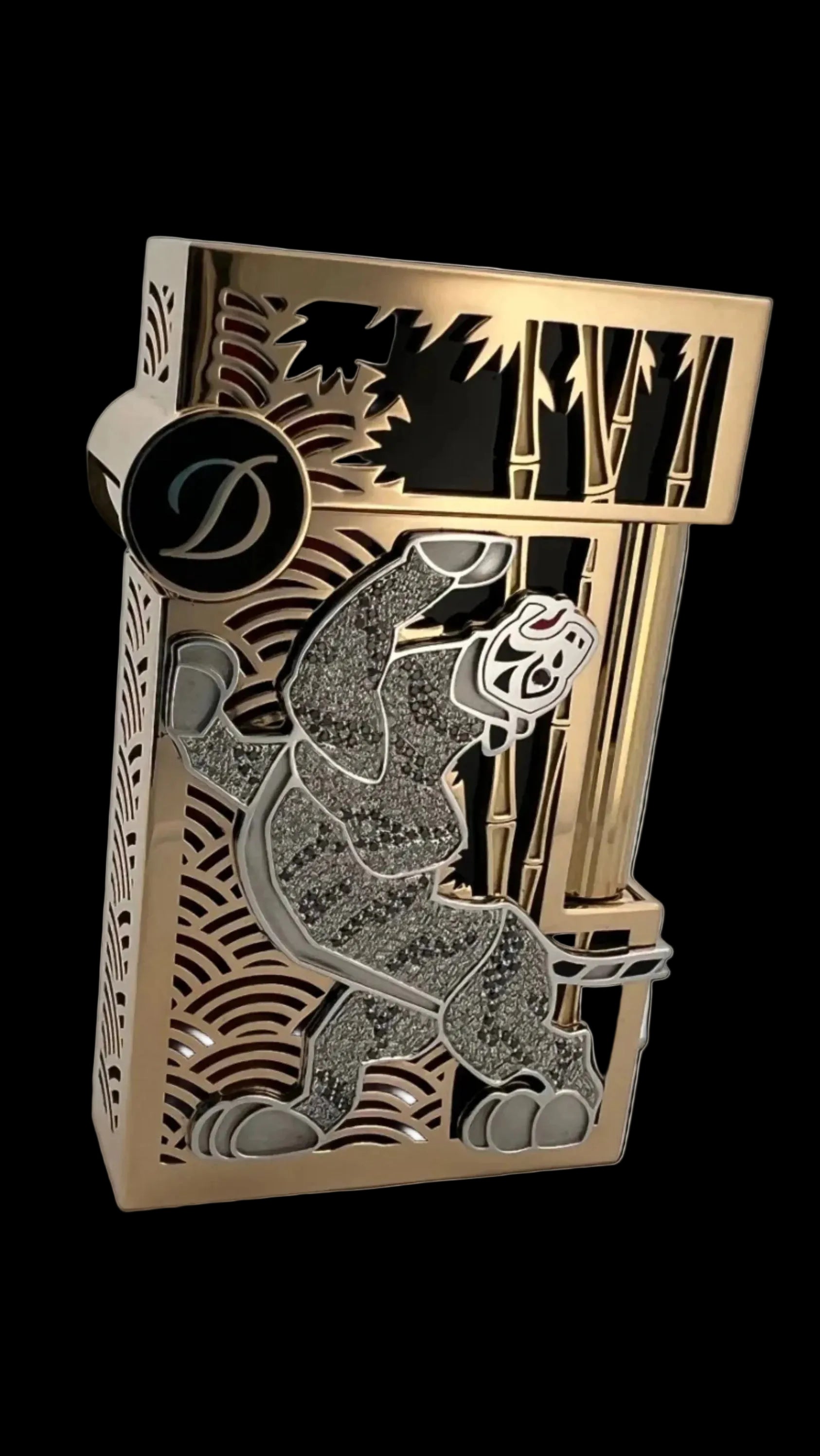 HIGH JEWELRY TIGER 016329 Weißer Tiger Diamant Luxus-Feuerzeug - S.T. Dupont Paris | CSC Cigars