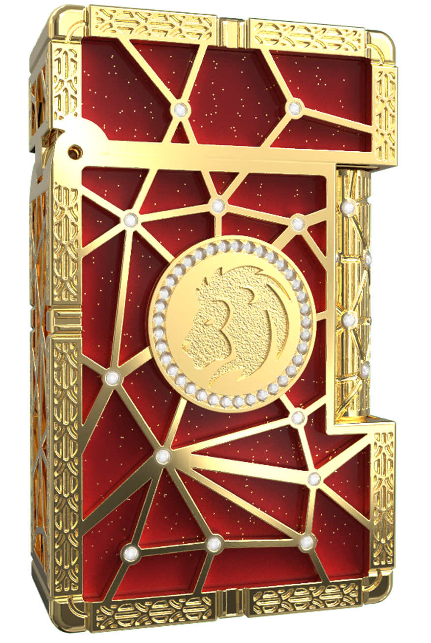 LE GRAND C23012LI Zodiac Löwe Rot – 18K Gold Diamanten Luxus-Feuerzeug - S.T. Dupont Paris | CSC Cigars